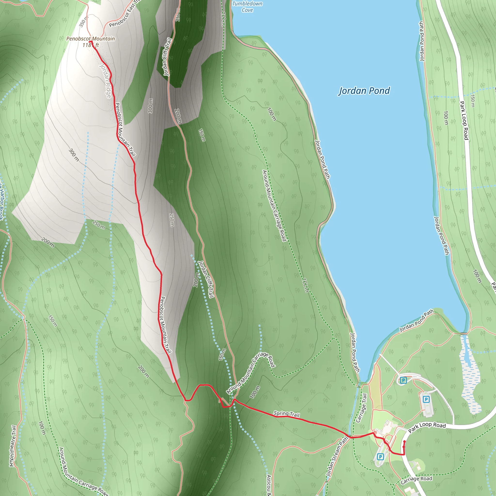 Penobscot Mountain Trail mobile static map