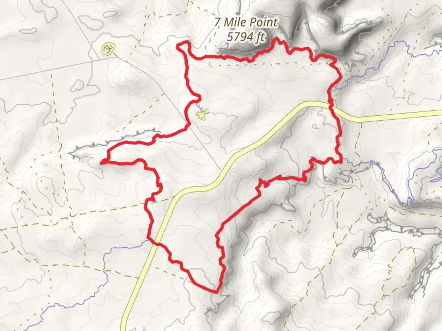 An image depicting the trail Coney Islands, Big Lonely and Big Mesa Trail and its surrounding area.