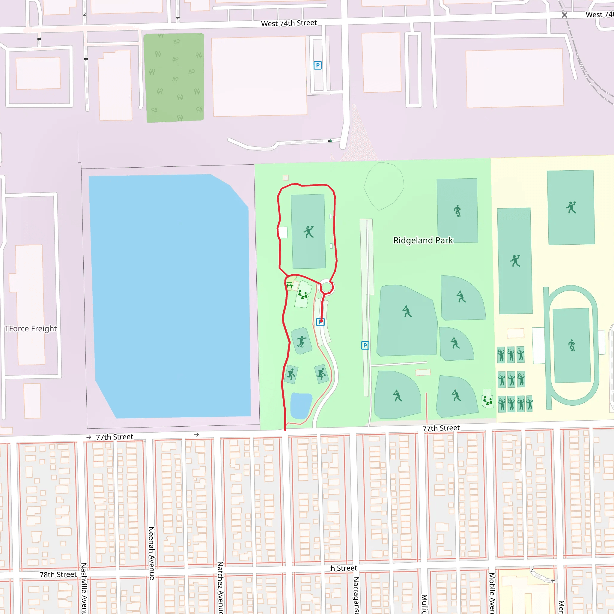 Narragansett Park Loop mobile static map