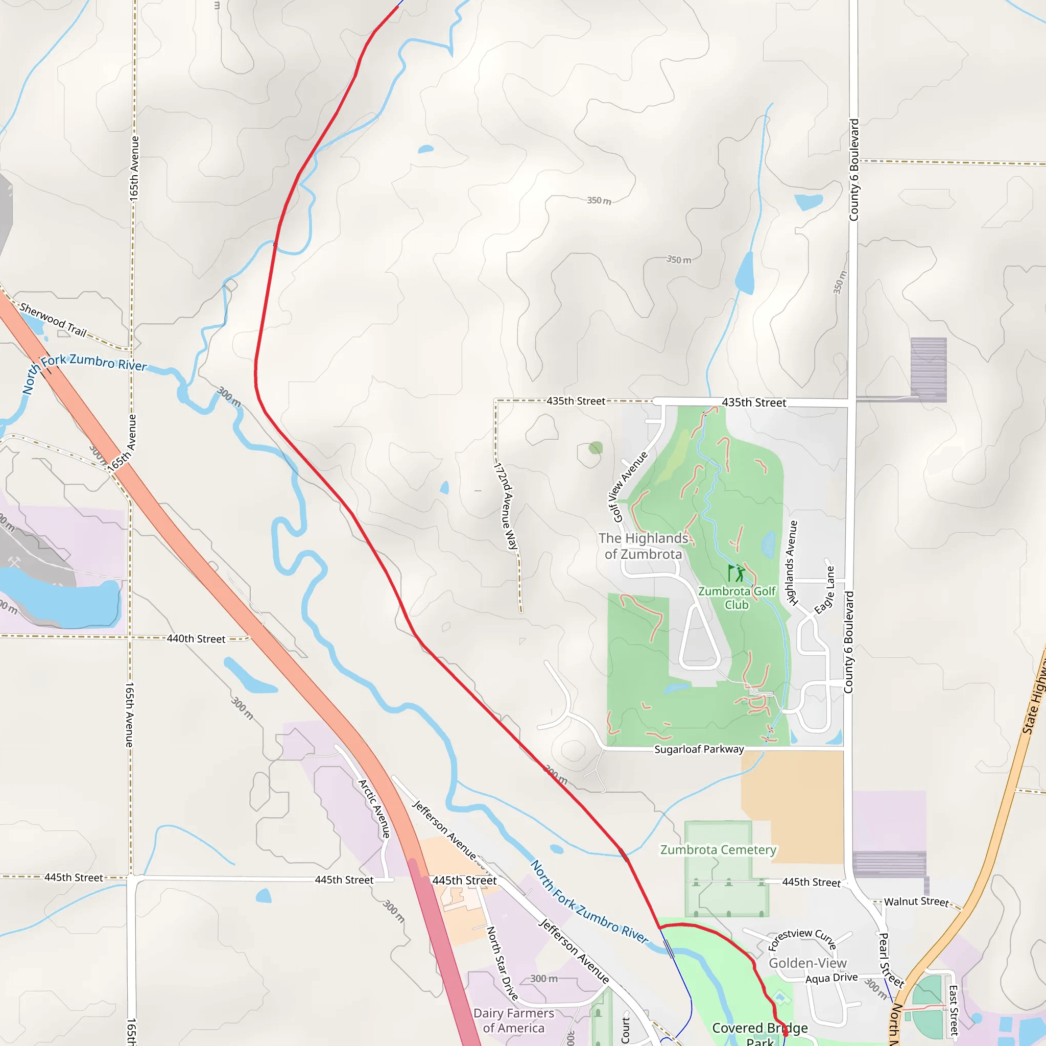 Covered Bridge Park and Goodhue Pioneer State Trail mobile static map