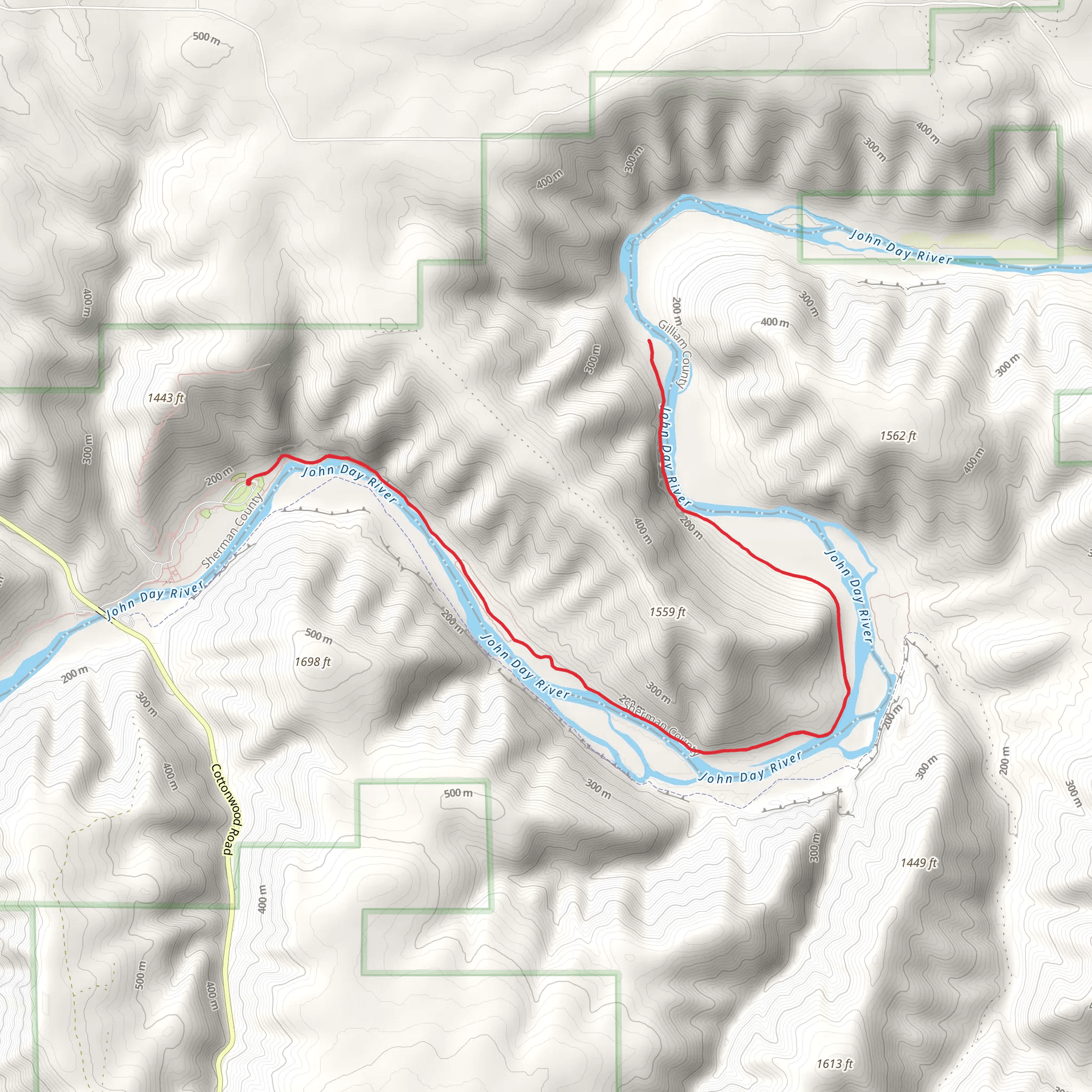Pinnacles Trail from Lone Tree Campground mobile static map