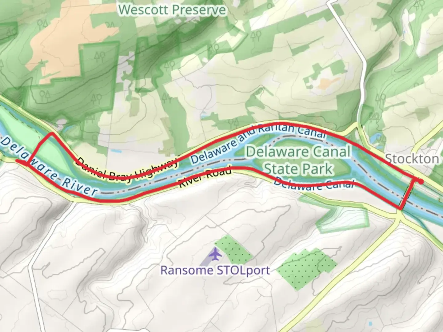 An image depicting the trail Delaware River Loop and its surrounding area.
