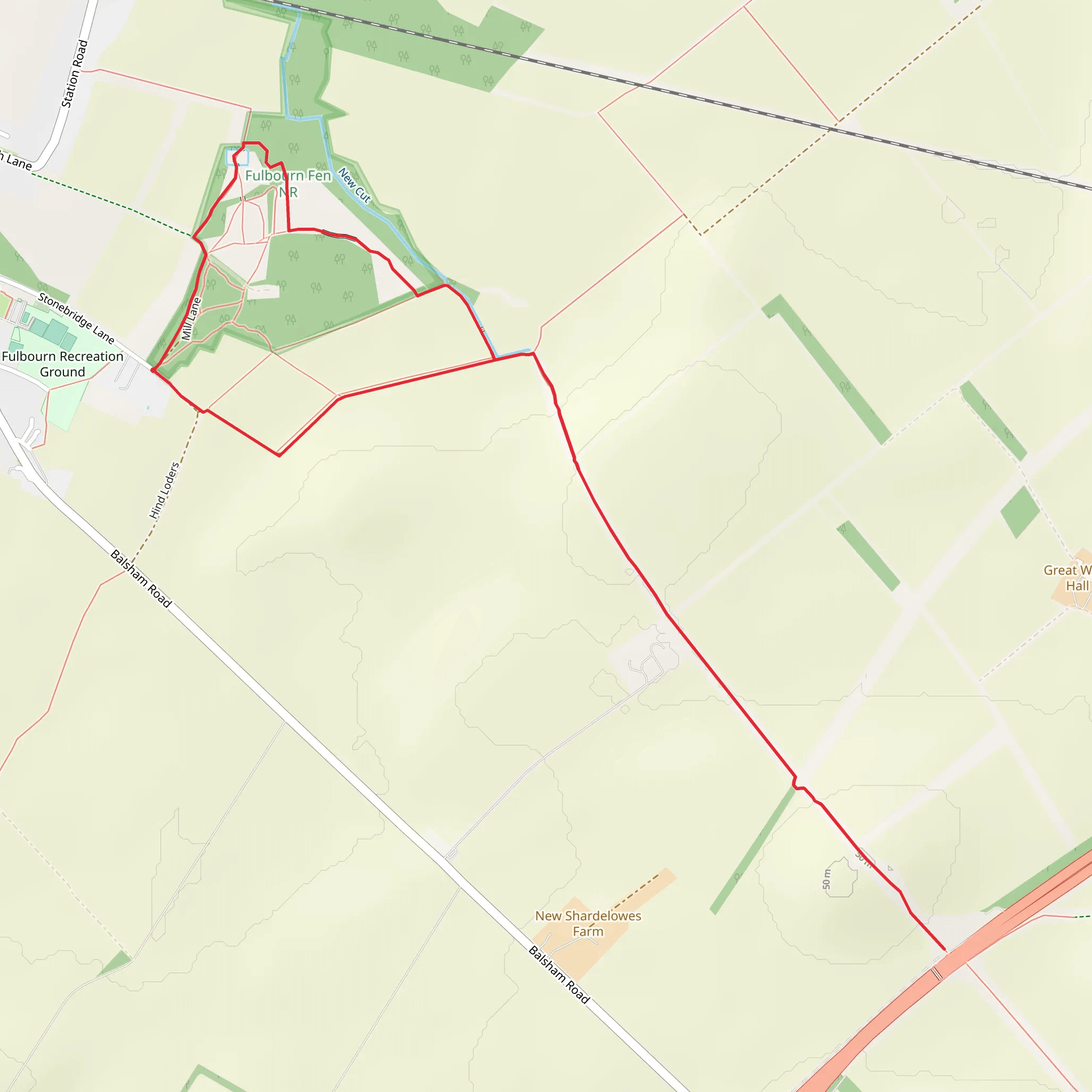 Dunmowes Manor Moat and Mutlow Hill Walk mobile static map