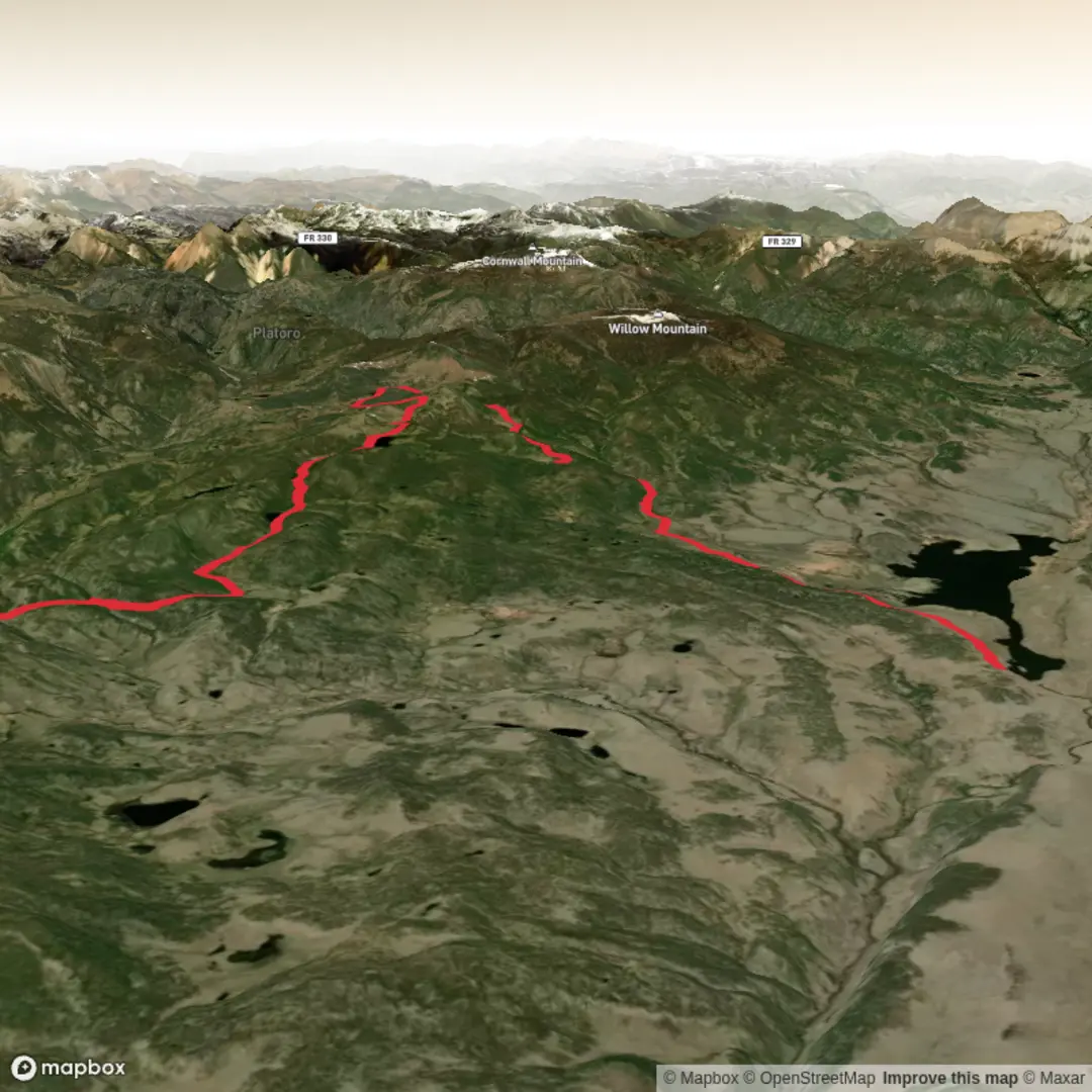 An image depicting the trail La Jara Reservoir and Empedrado Lake Trail and its surrounding area.