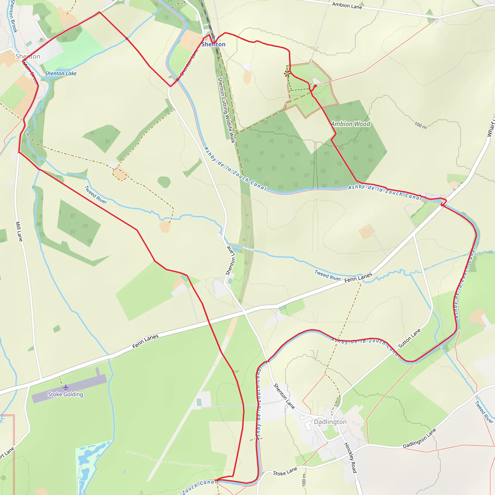 Shenton and Dadlington Loop mobile static map