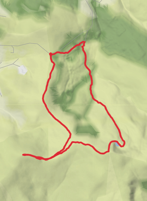 Ballynultagh Gap >Cleevaun Lough>Mullaghcleevaun>Mire>Billy Byrne's Gap>Maonvayn>Blackhill> Ballynultagh Gap mobile static map