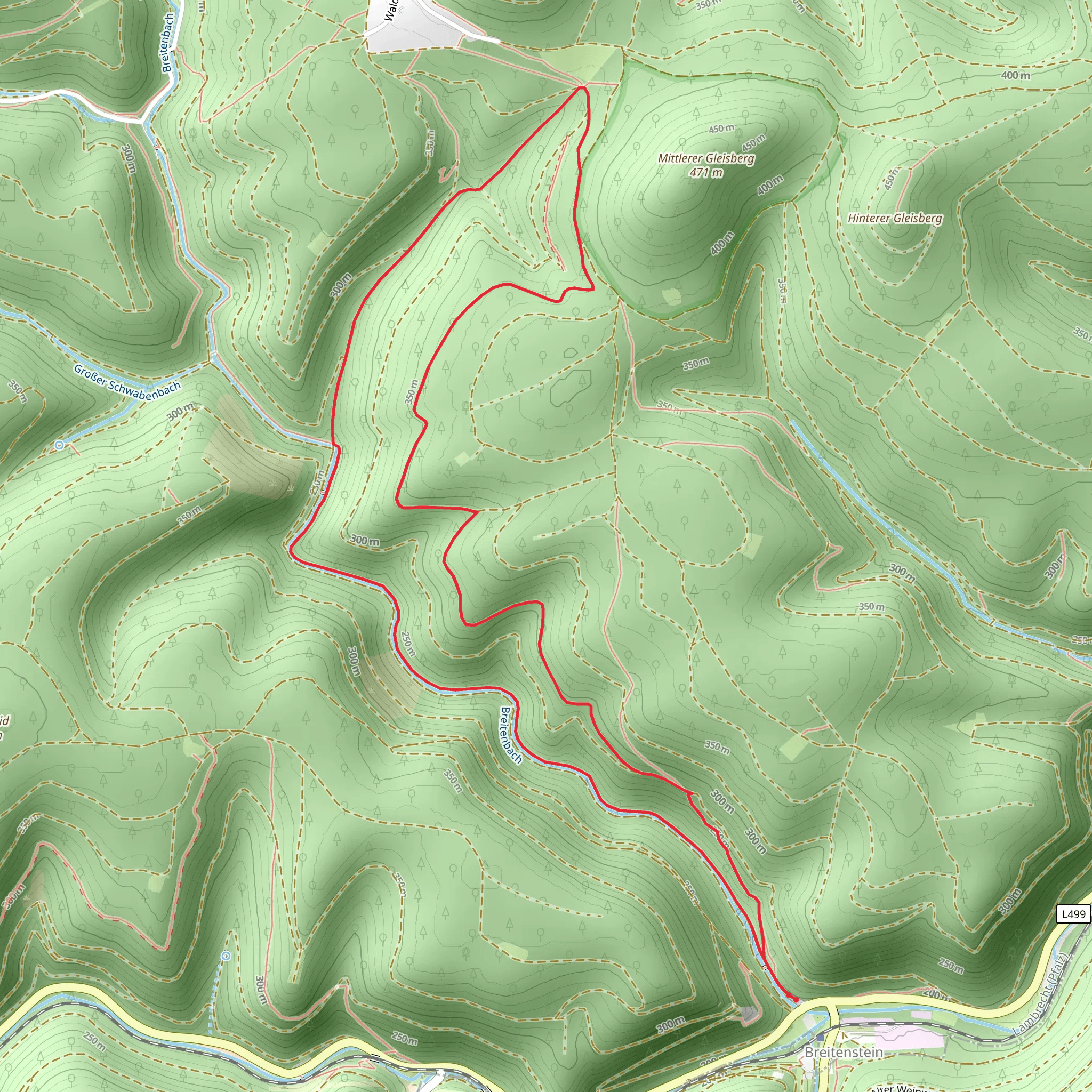 Breitenstein Loop mobile static map