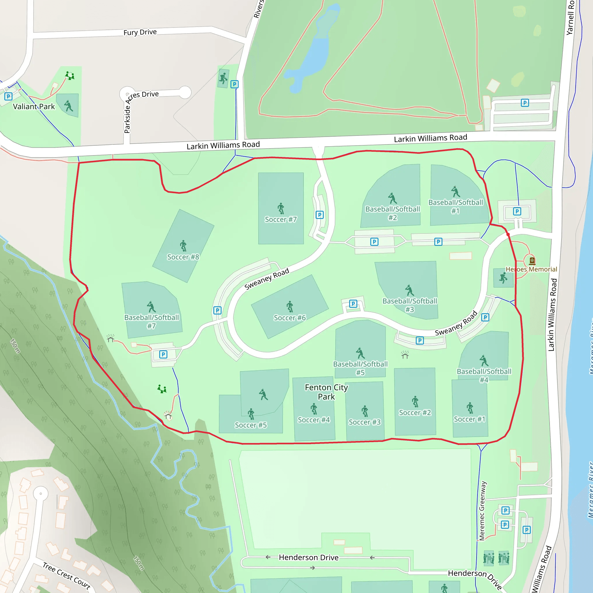 Fenton CIty Park Loop mobile static map