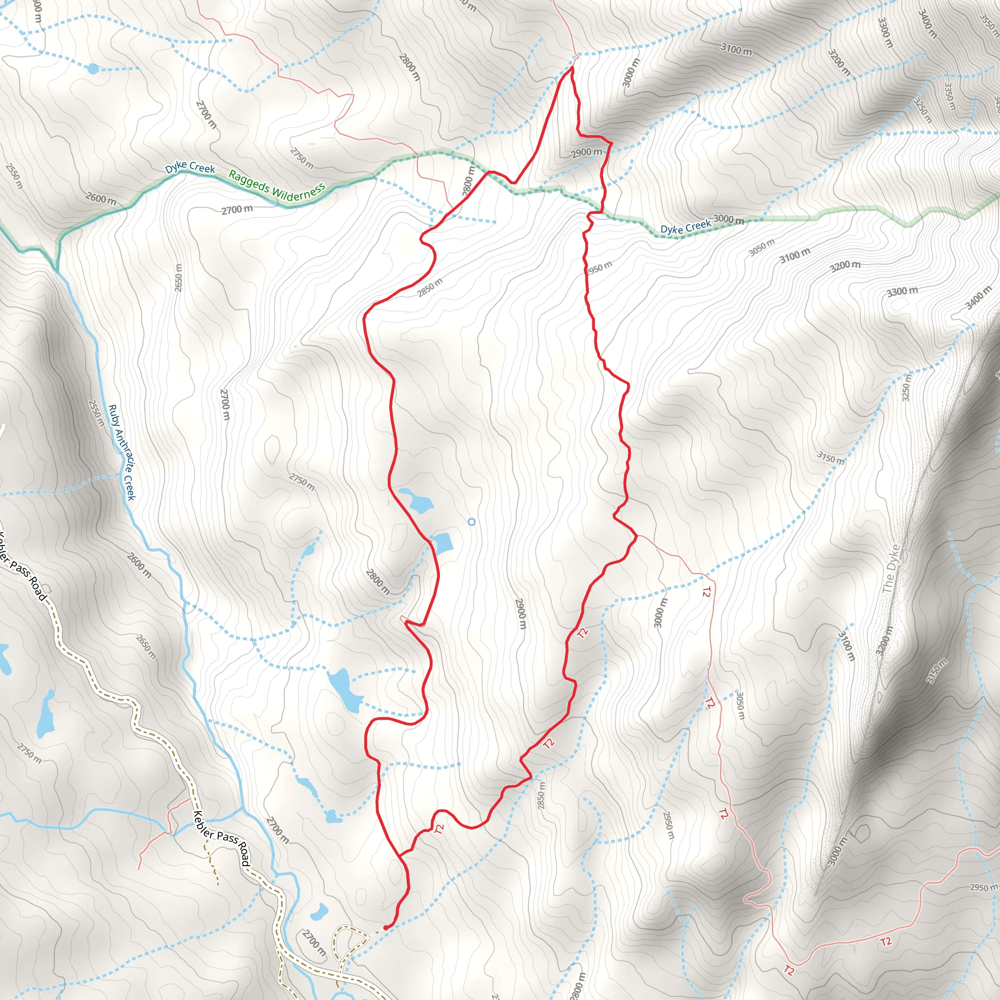 Kebler Pass Park Loop mobile static map