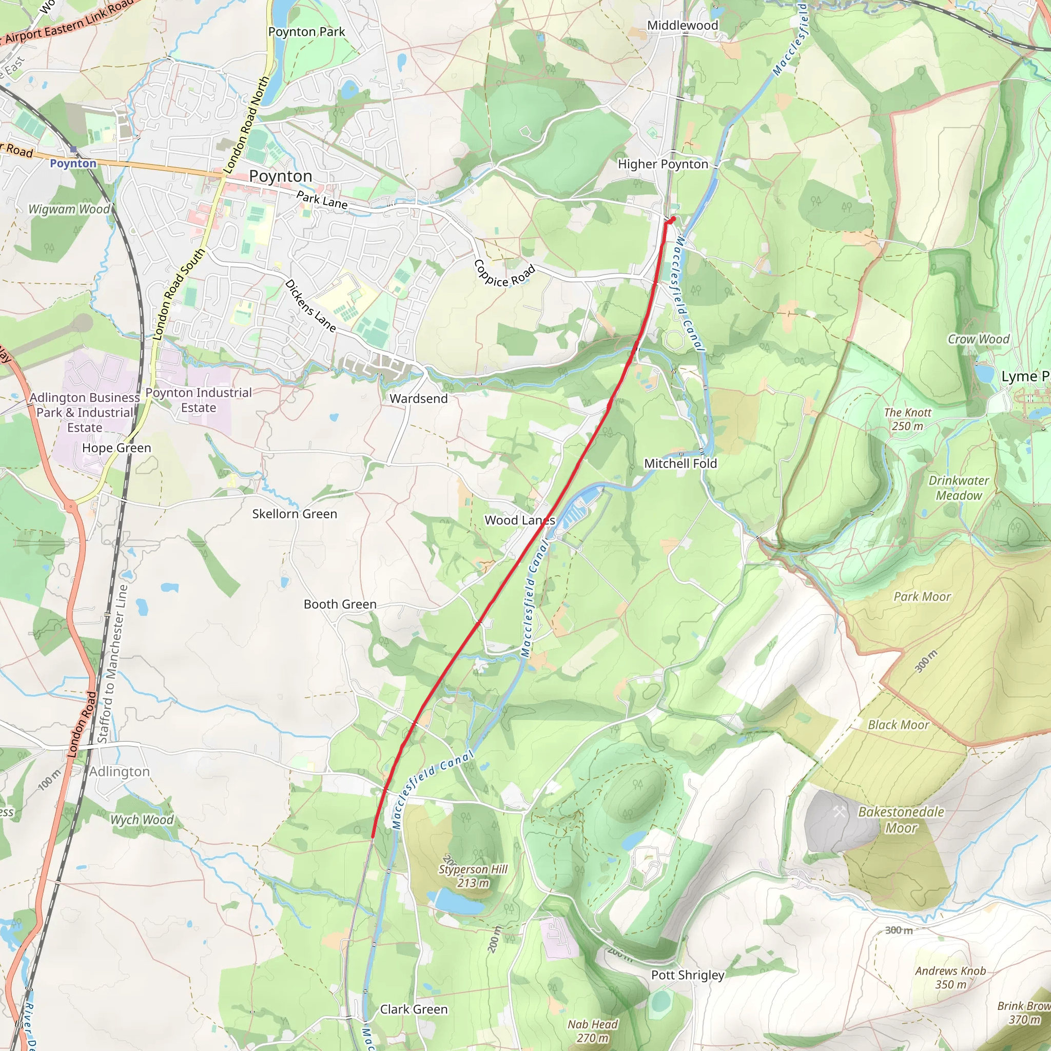 Higher Poynton Walk mobile static map