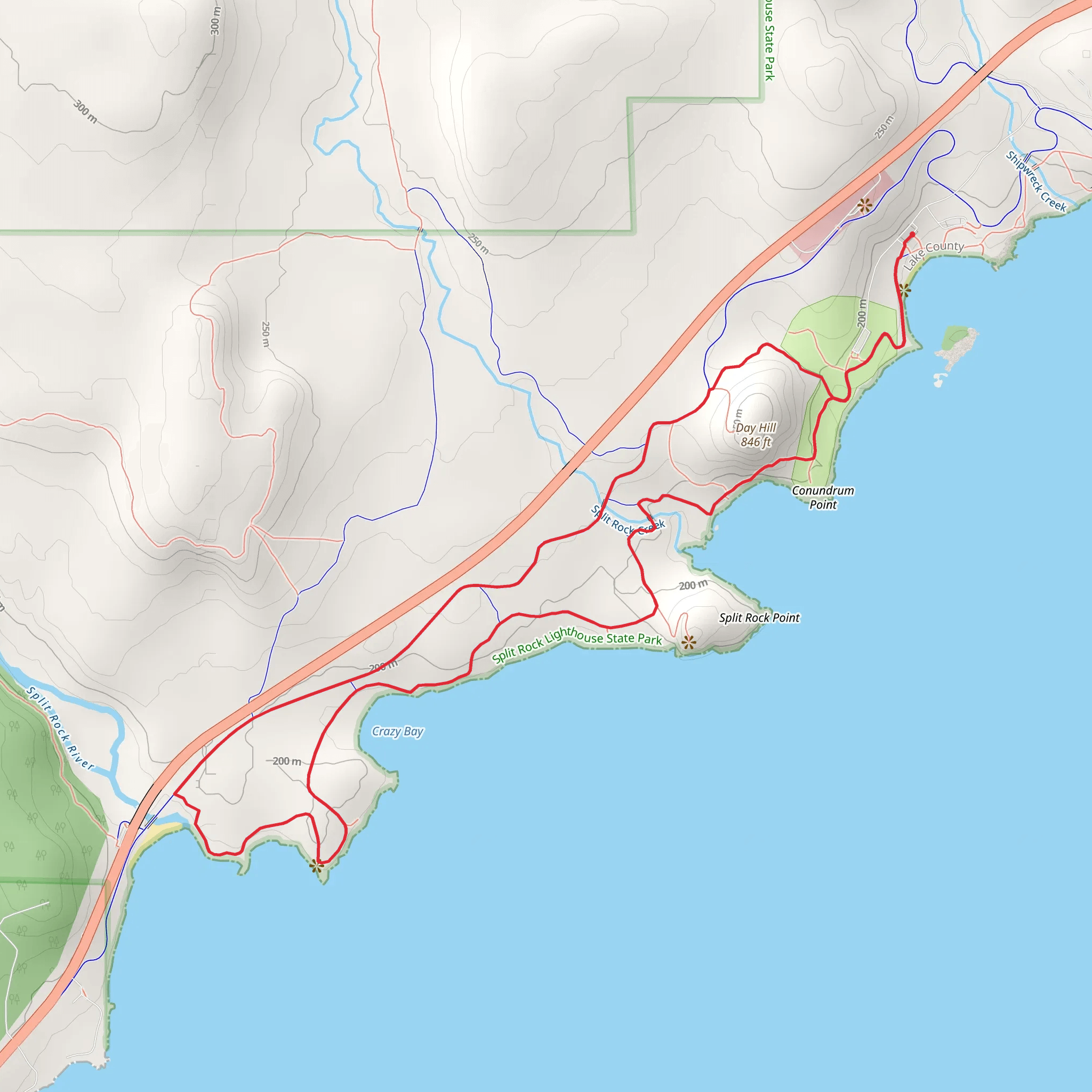 Gitchi-Gami State and Superior Hiking Loop Trail mobile static map