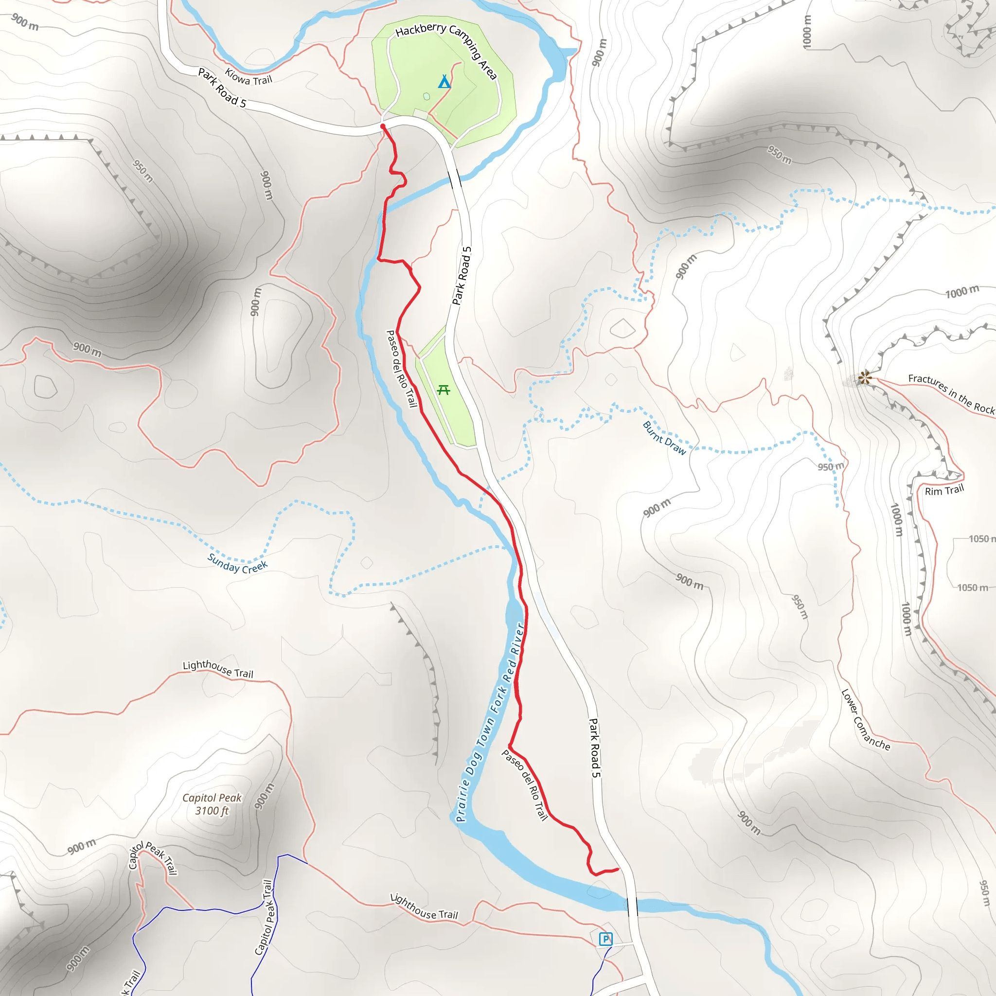 Paseo del Rio Trail mobile static map