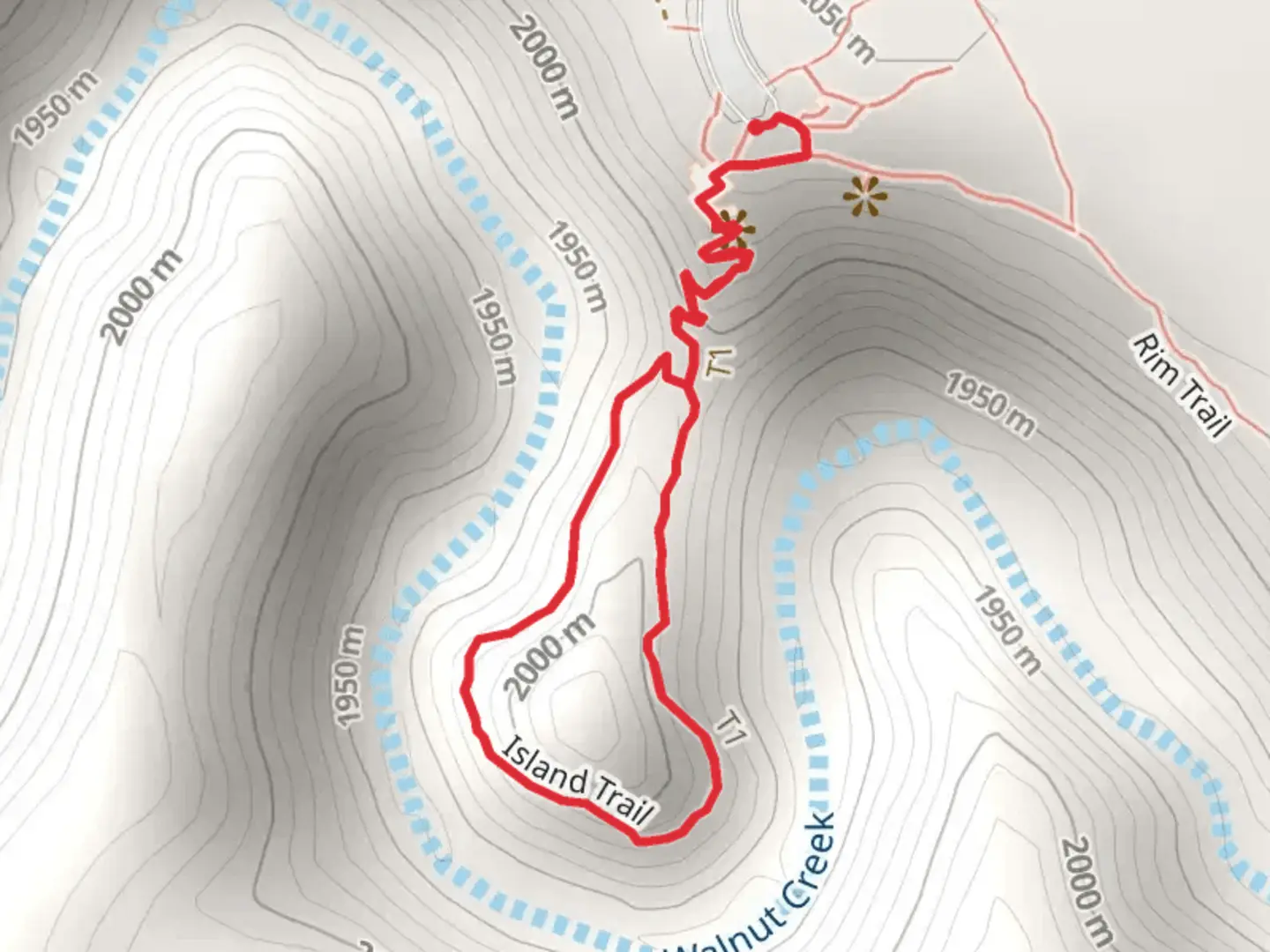 An image depicting the trail Island Trail Loop and its surrounding area.