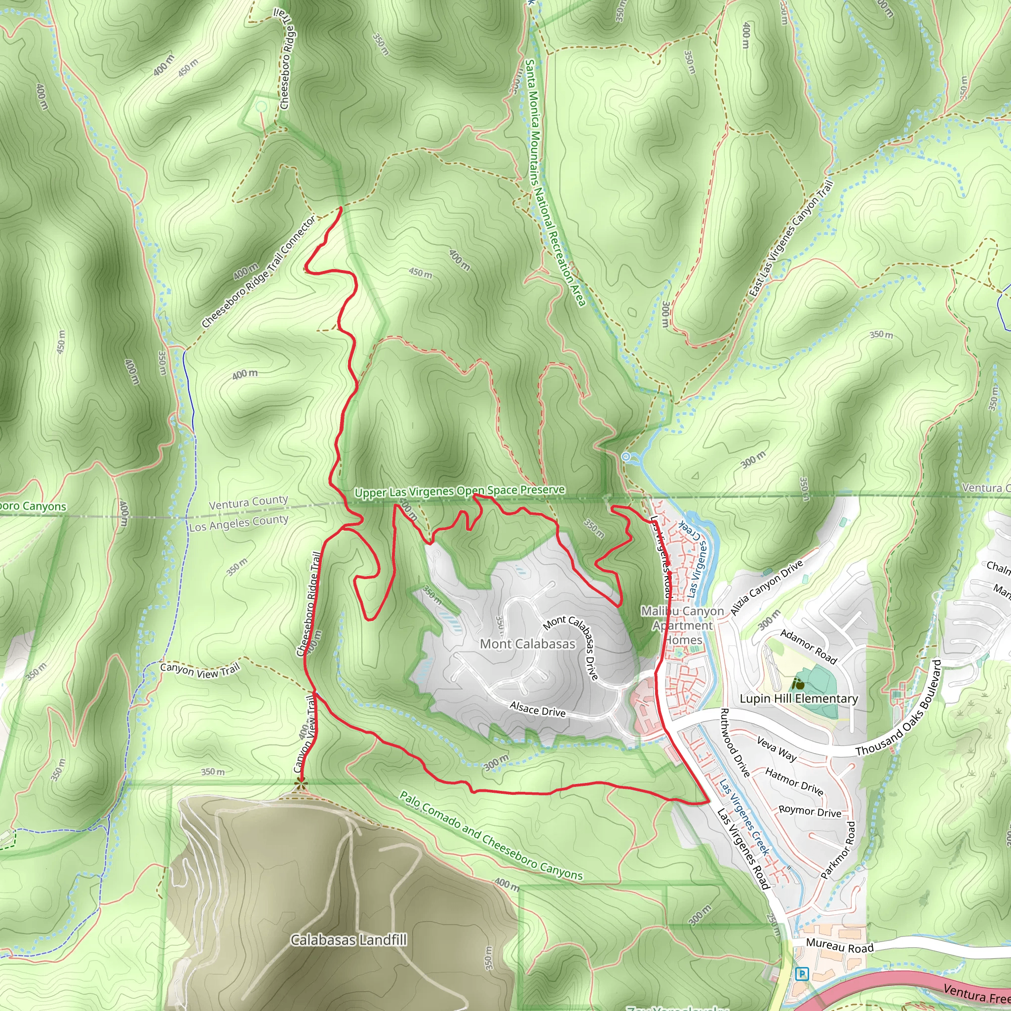Cheeseboro Ridge Edison Road Loop mobile static map