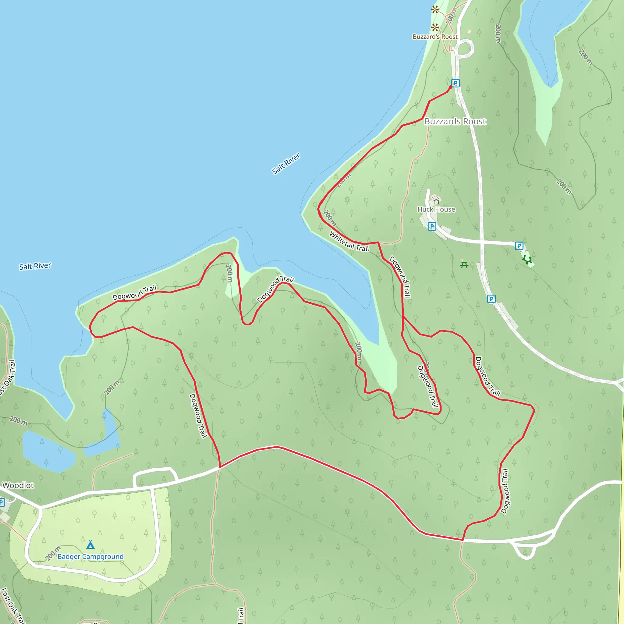 Dogwood and Whitetail Loop Trail mobile static map