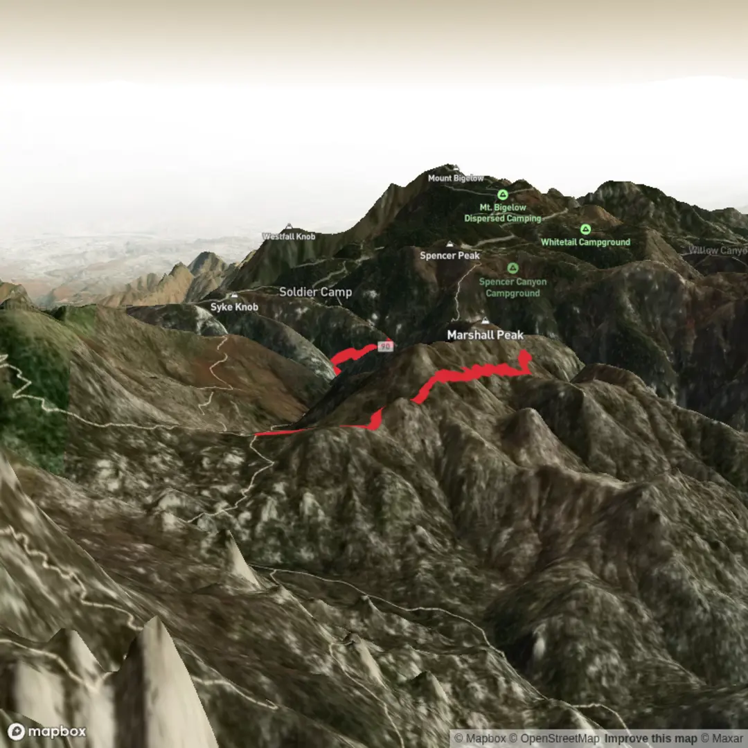 An image depicting the trail Marshall Gulch to Sunset Trail and its surrounding area.