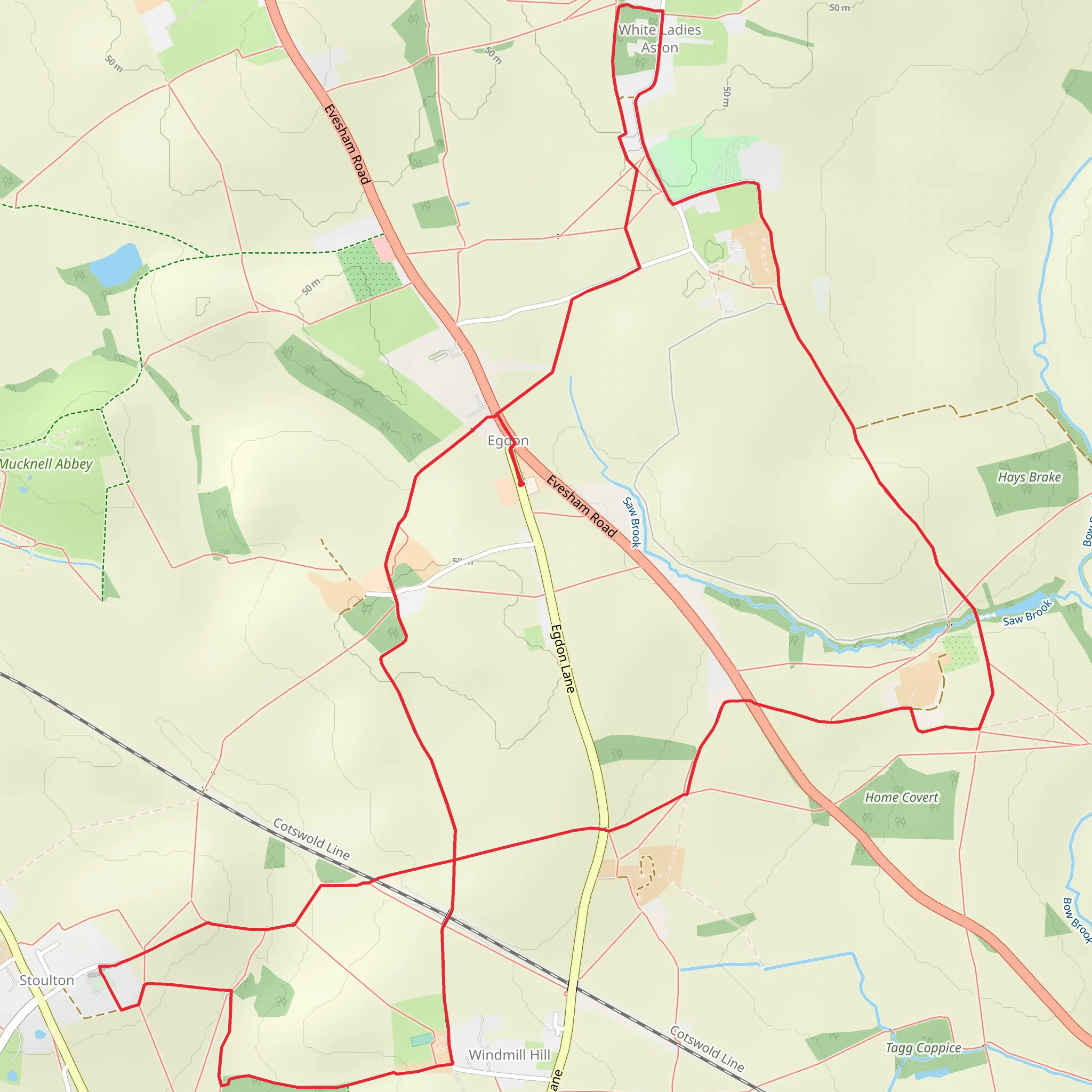 Egdon - Stoulton and White Ladies Aston mobile static map