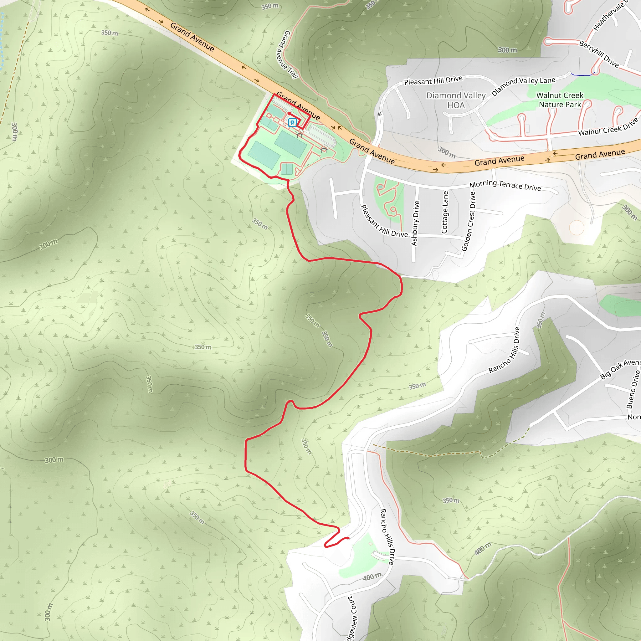 Grand Avenue Park to Sunset Park mobile static map