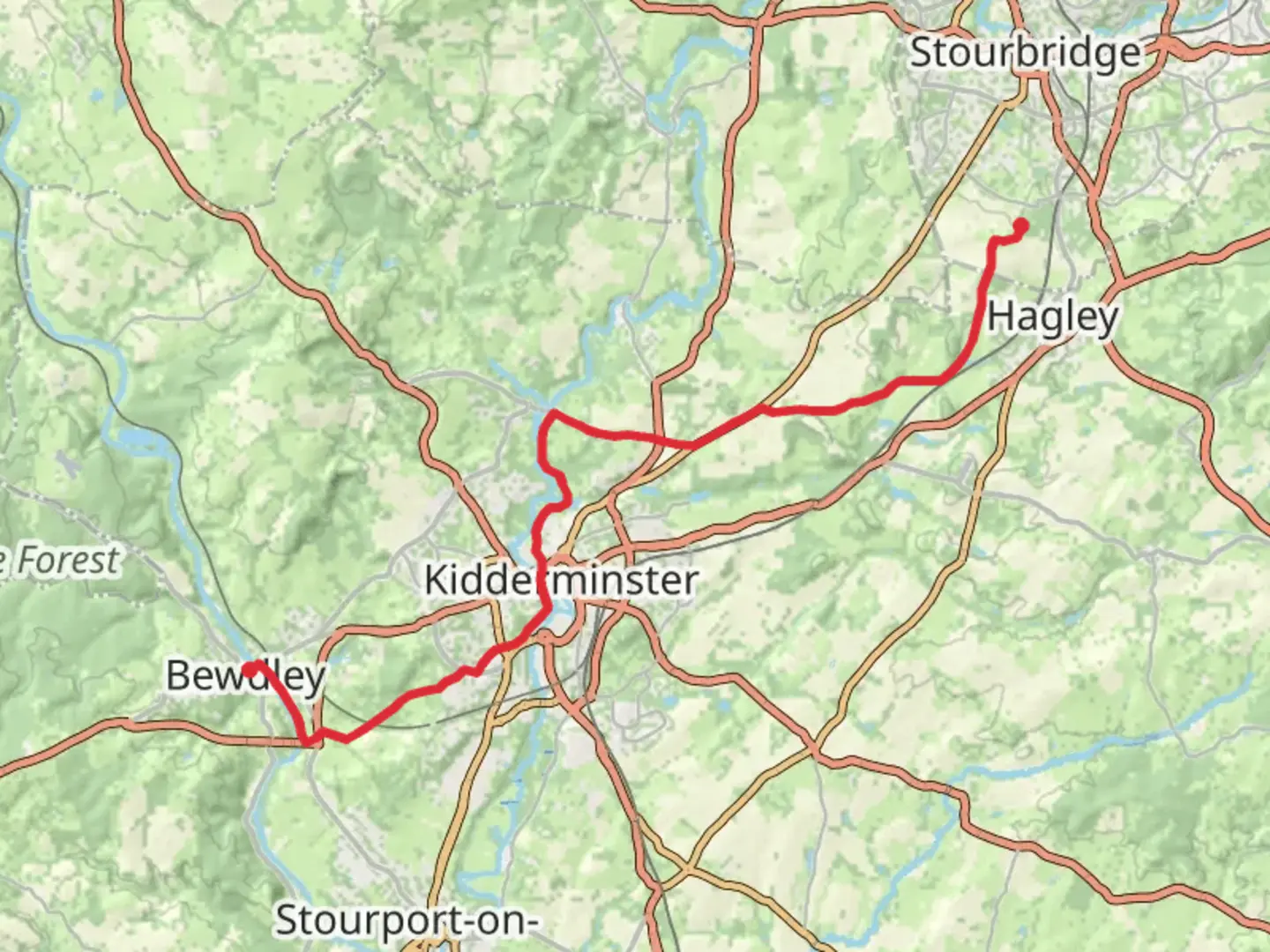 An image depicting the trail Hagley to Bewdley Walk and its surrounding area.