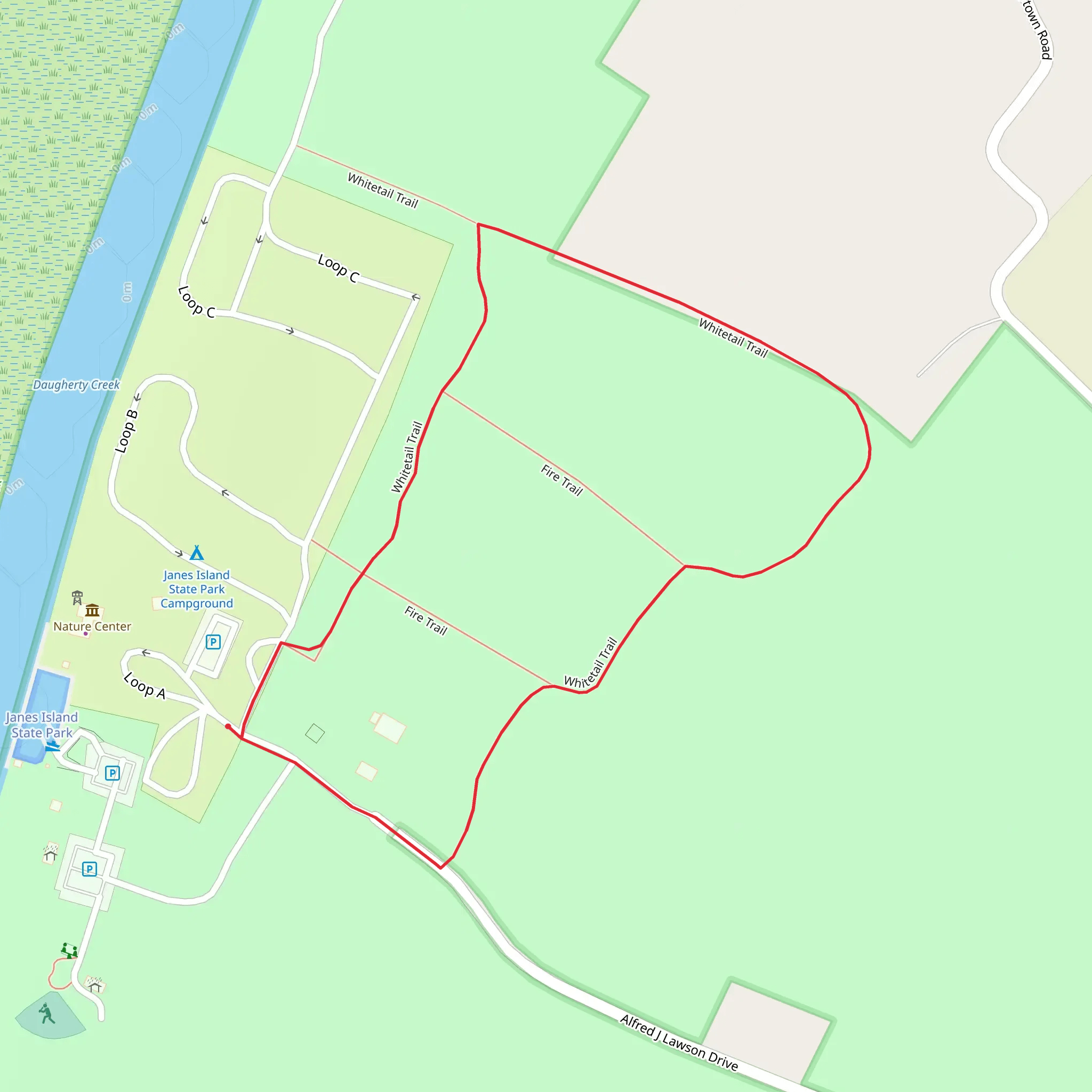 Whitetail Loop Trail mobile static map