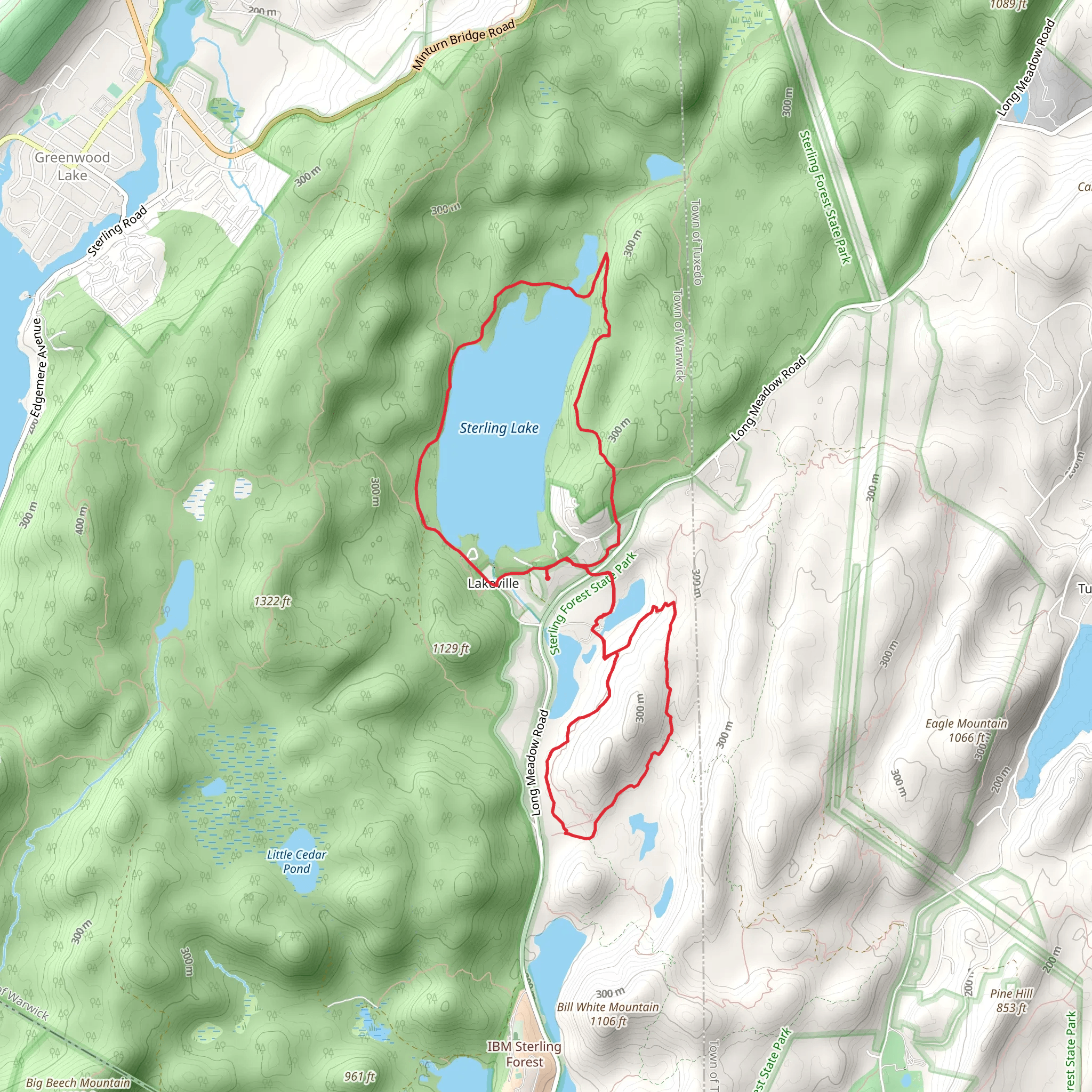 Sterling Lake Loop via McKeags Meadow Trail mobile static map