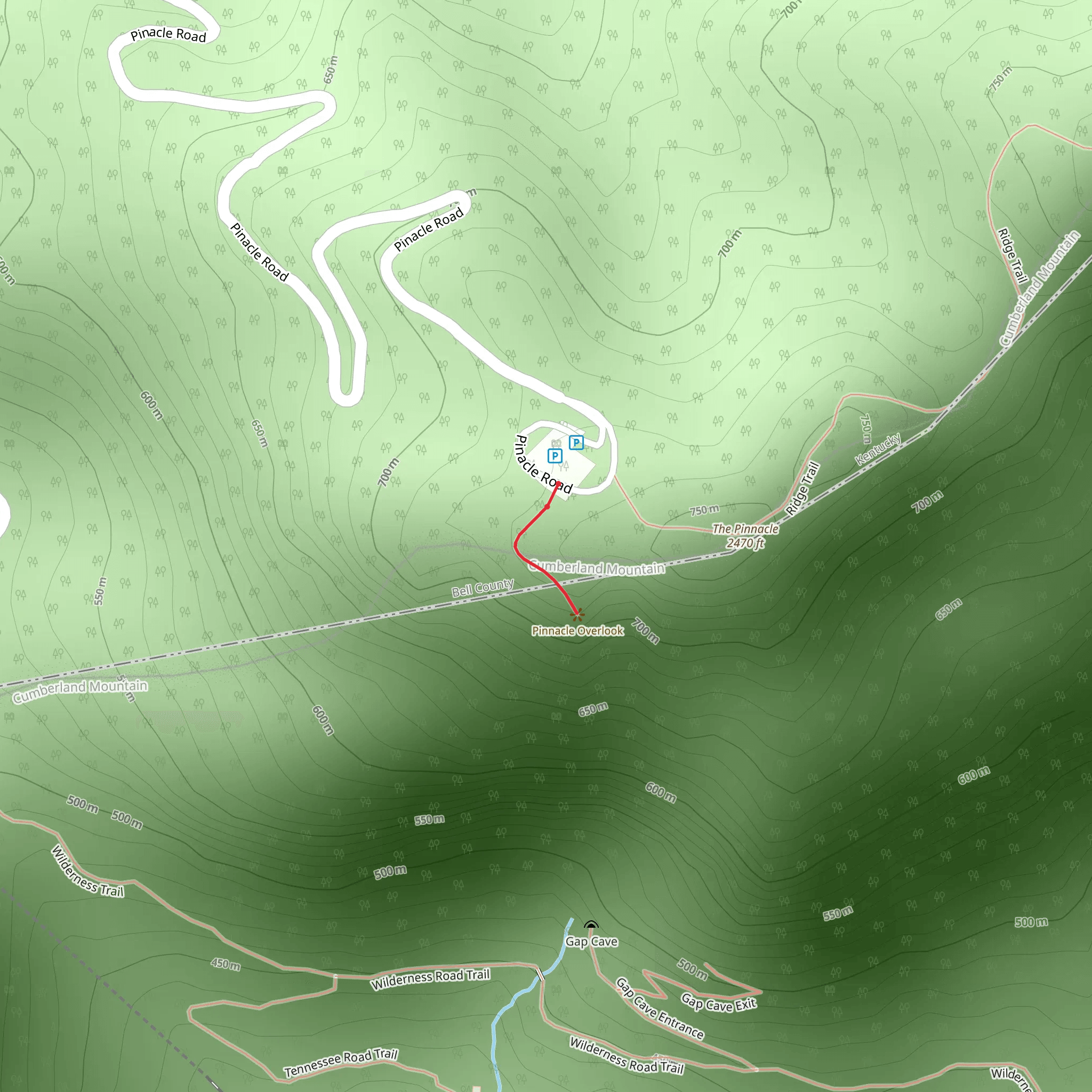 Pinacle Road mobile static map