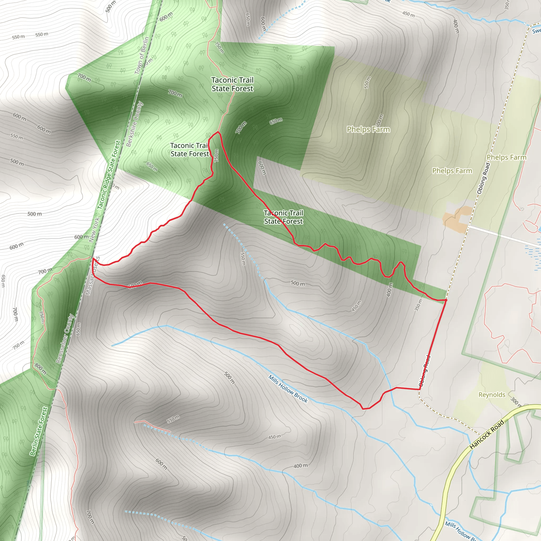 Taconic State Forest Loop Trail mobile static map