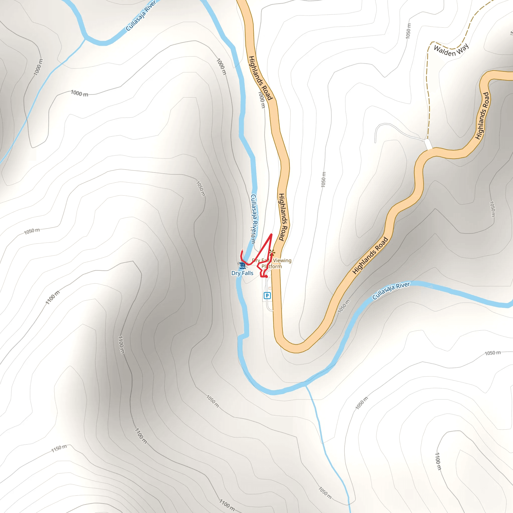 Dry Falls Trail mobile static map