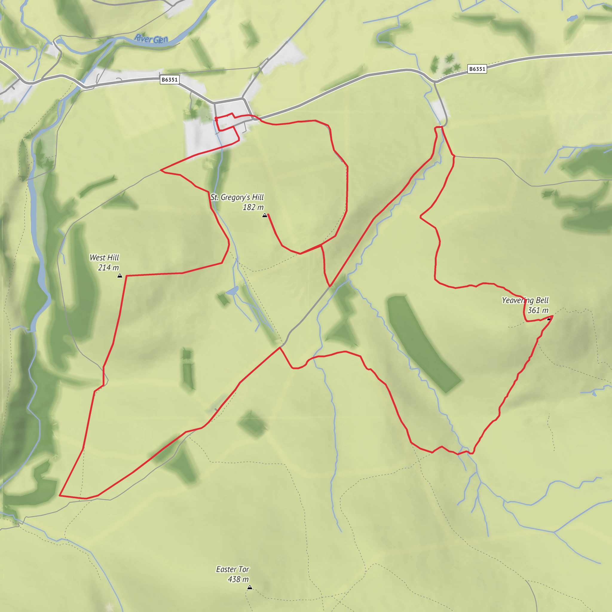 West Hill, Yeavering Bell and St Gregory's Hill Loop mobile static map