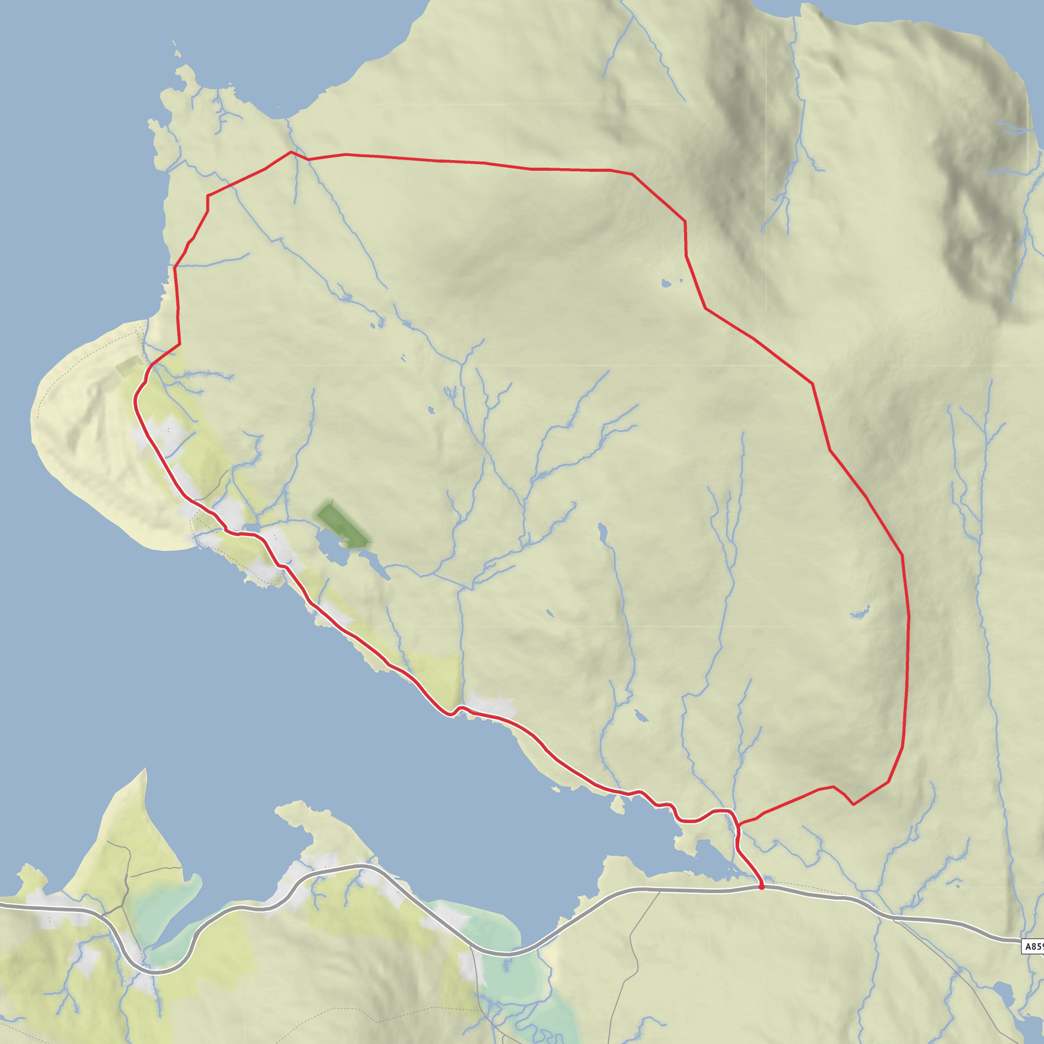 Frith Losgaintir, Beinn Dhubh and Traigh Losgaintir Loop mobile static map