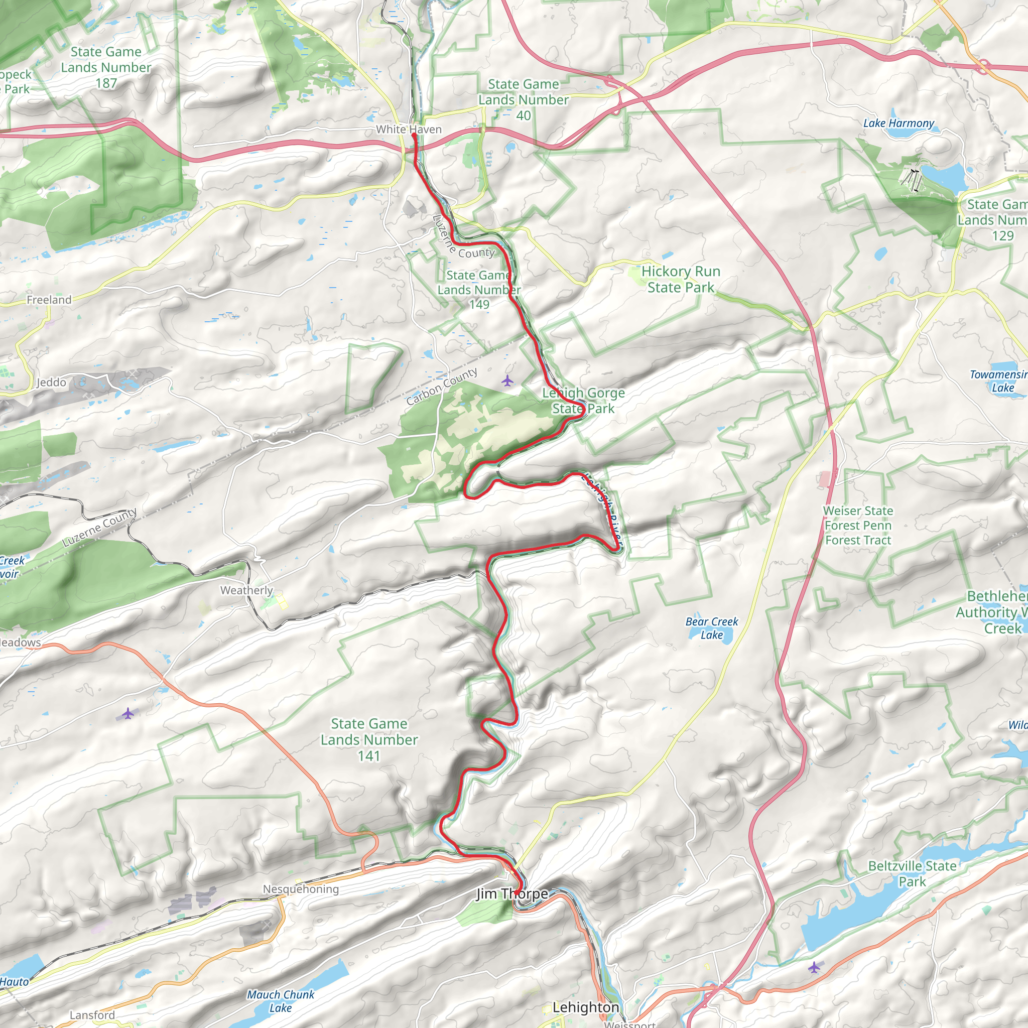 Lehigh River - D and L Trail mobile static map