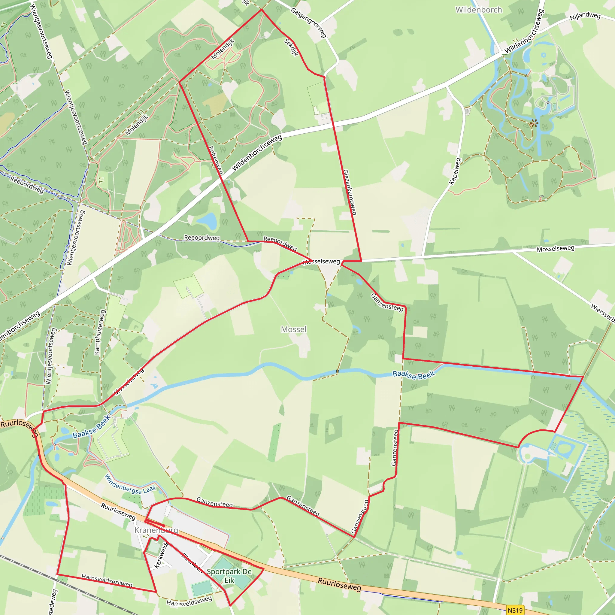 Ganzensteeg and Het Beekhuis Loop mobile static map