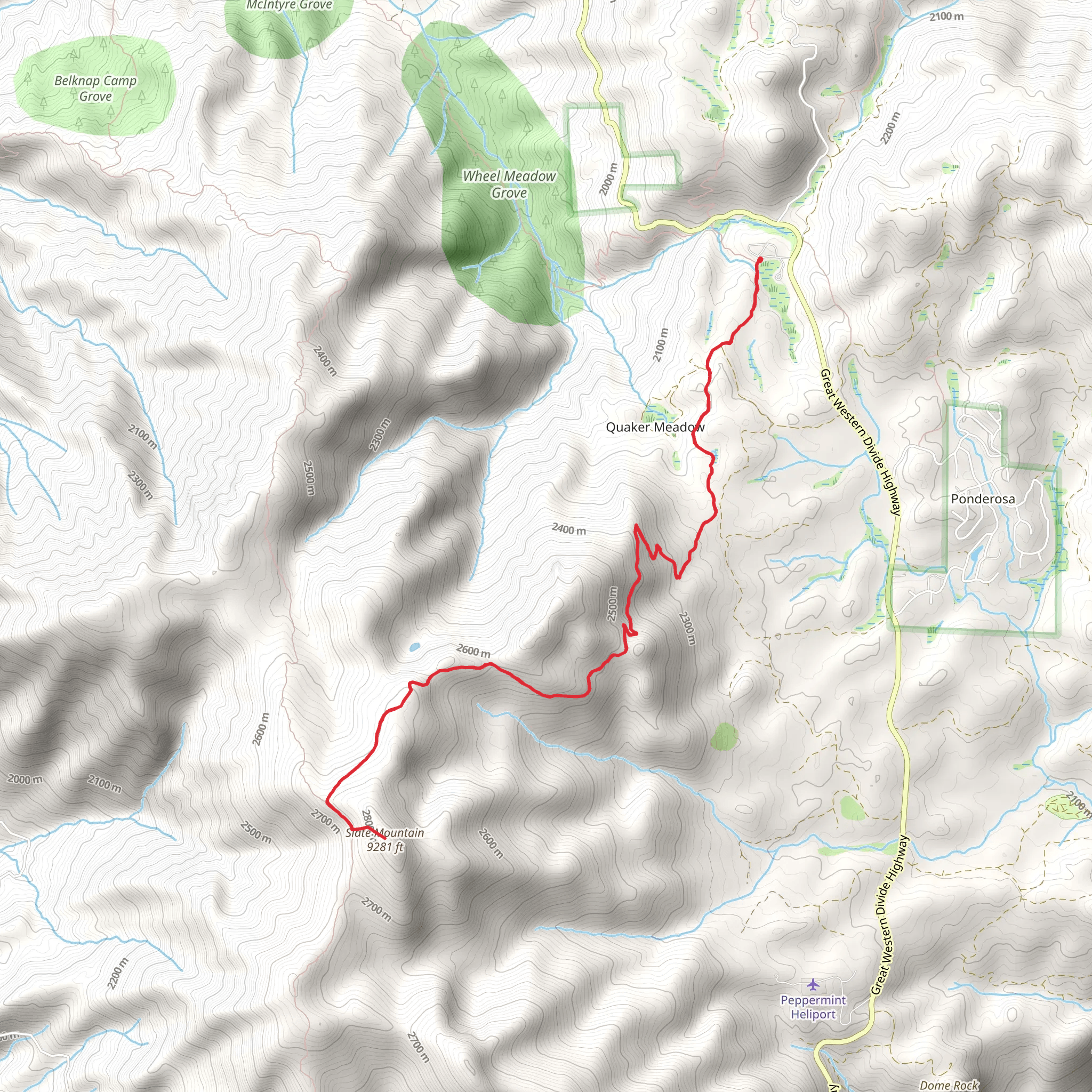 Slate Mountain mobile static map