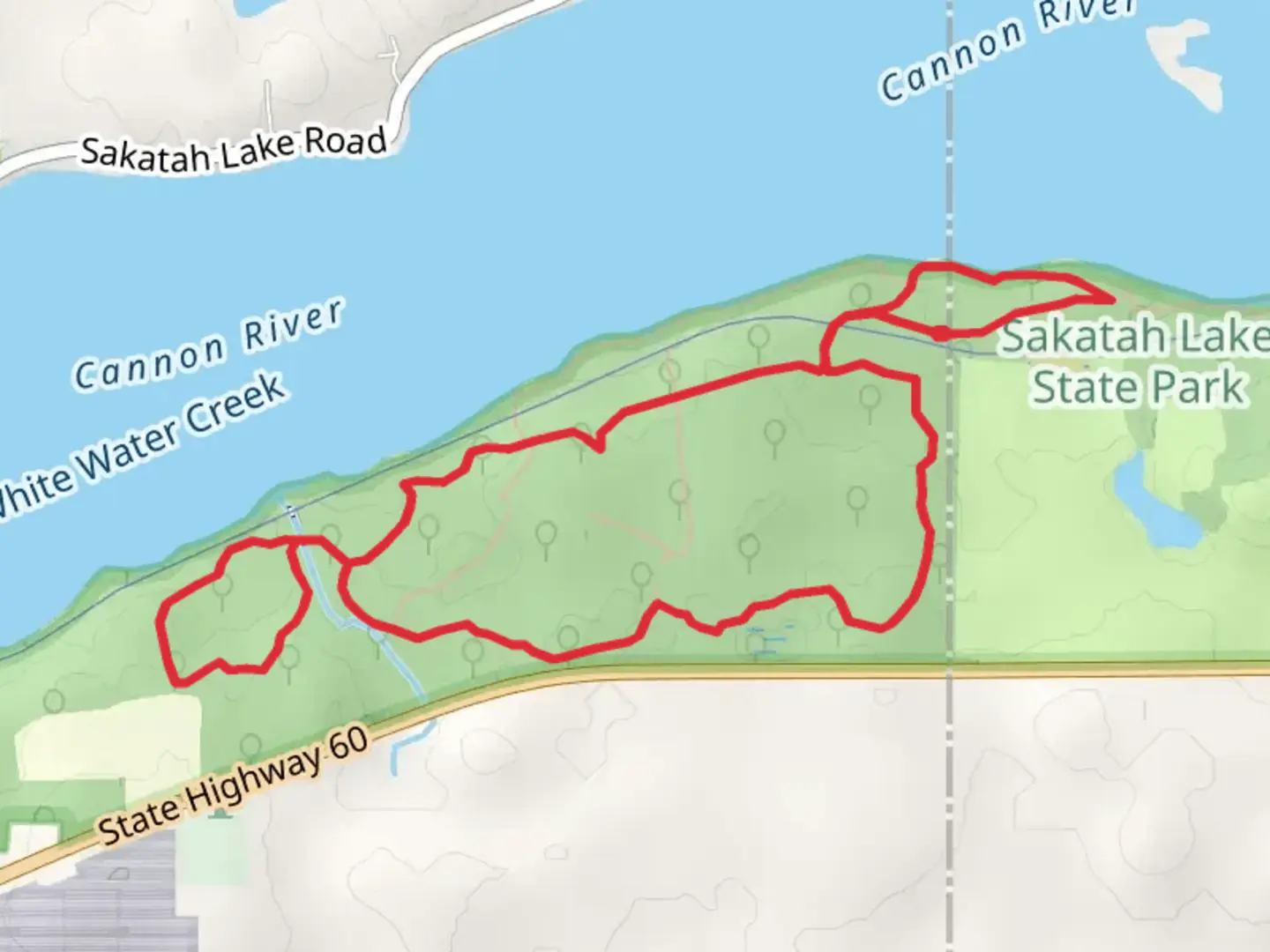 An image depicting the trail Timber Doodle, Oak Tree and Hidden Pond Loop Trail and its surrounding area.