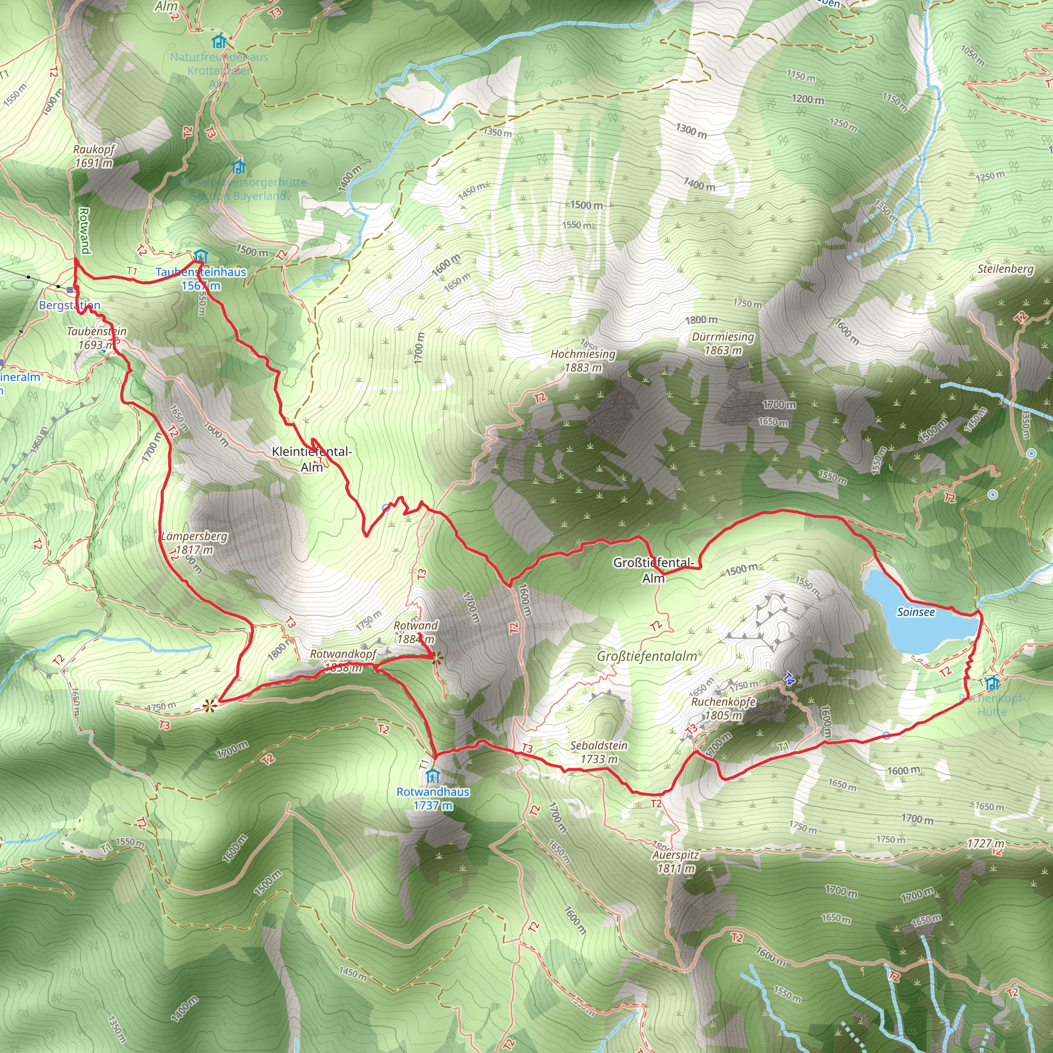Soinsee via Spitzingsee and Via Alpina Purple mobile static map