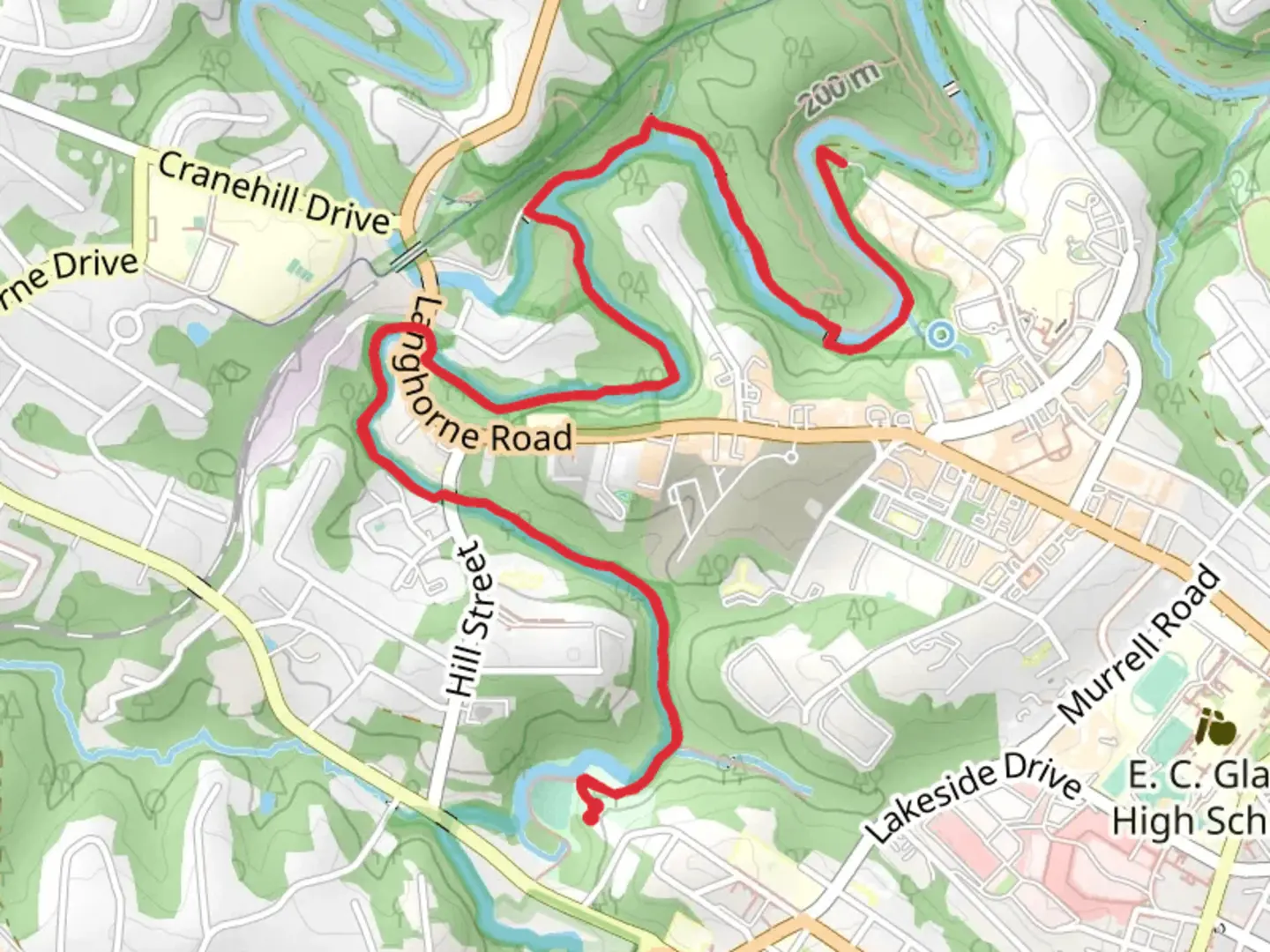An image depicting the trail Blackwater Creek and Creekside Trail and its surrounding area.