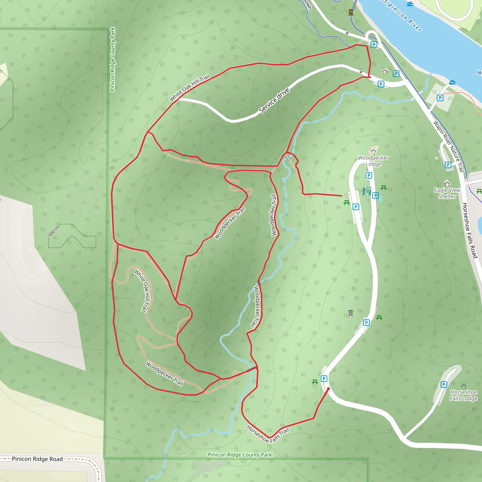 Woodpecker Hill Loop Trail mobile static map
