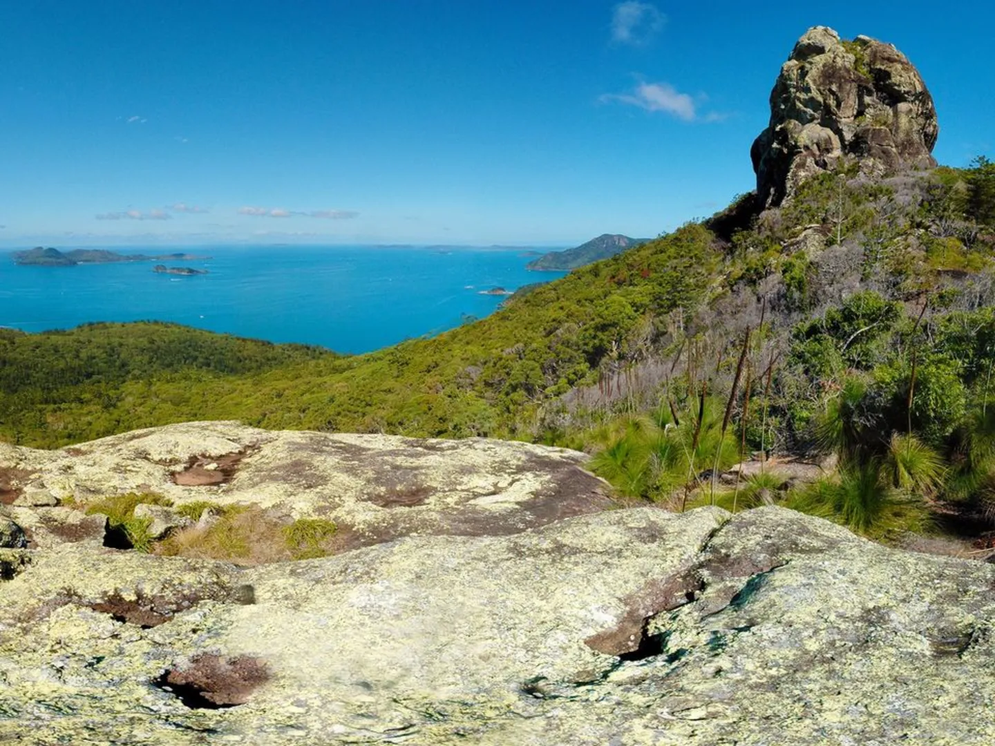 An image depicting the trail Whitsunday Cairn Track and its surrounding area.