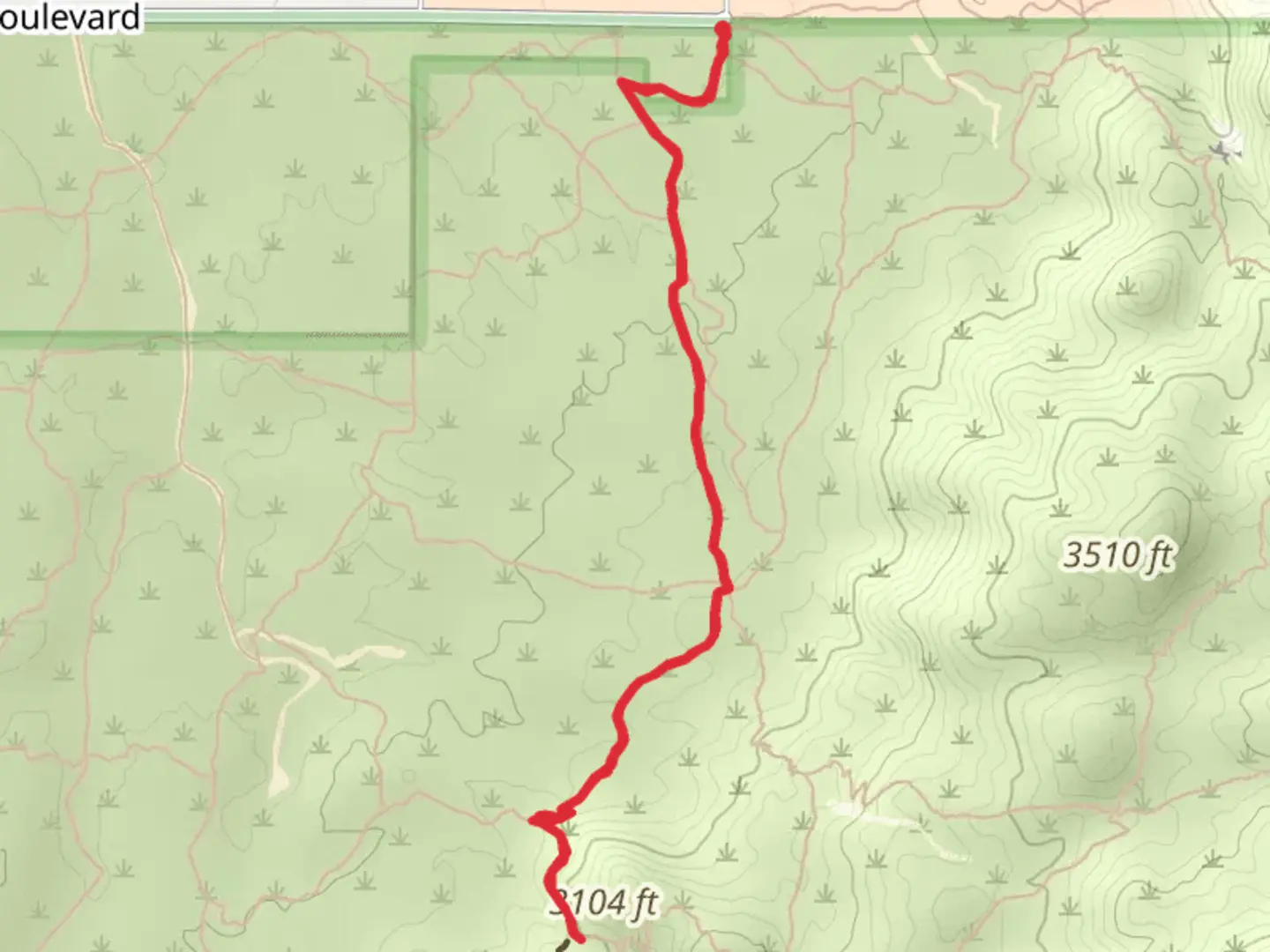 An image depicting the trail WildHorse and Carrillo Trail and its surrounding area.