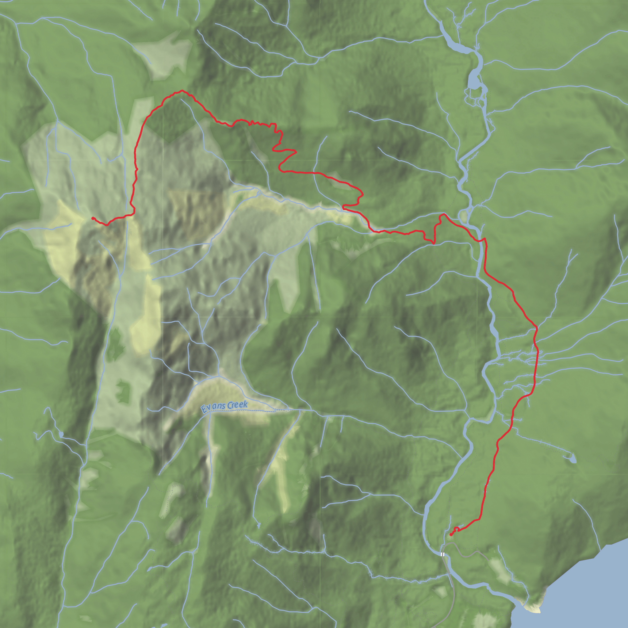 Golden Ears Summit via East Canyon mobile static map