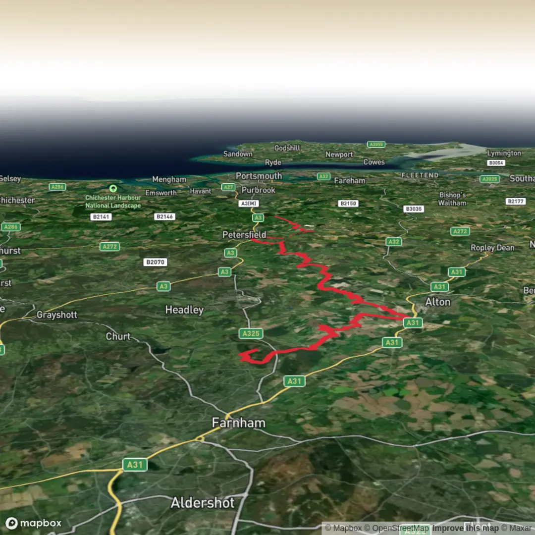 An image depicting the trail Hangers Way 50k Ultramarathon and its surrounding area.
