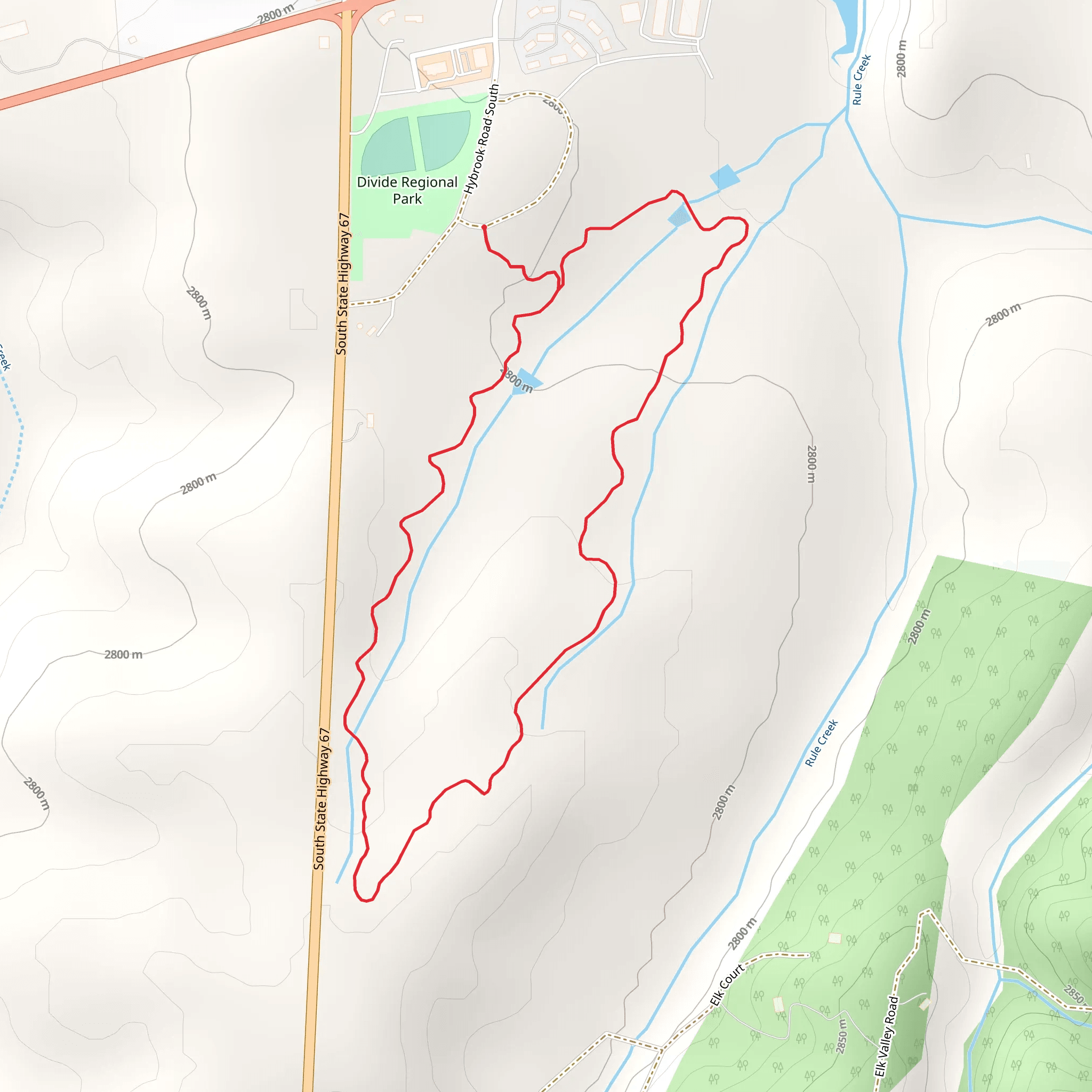 Divide Regional Park Loop - East mobile static map