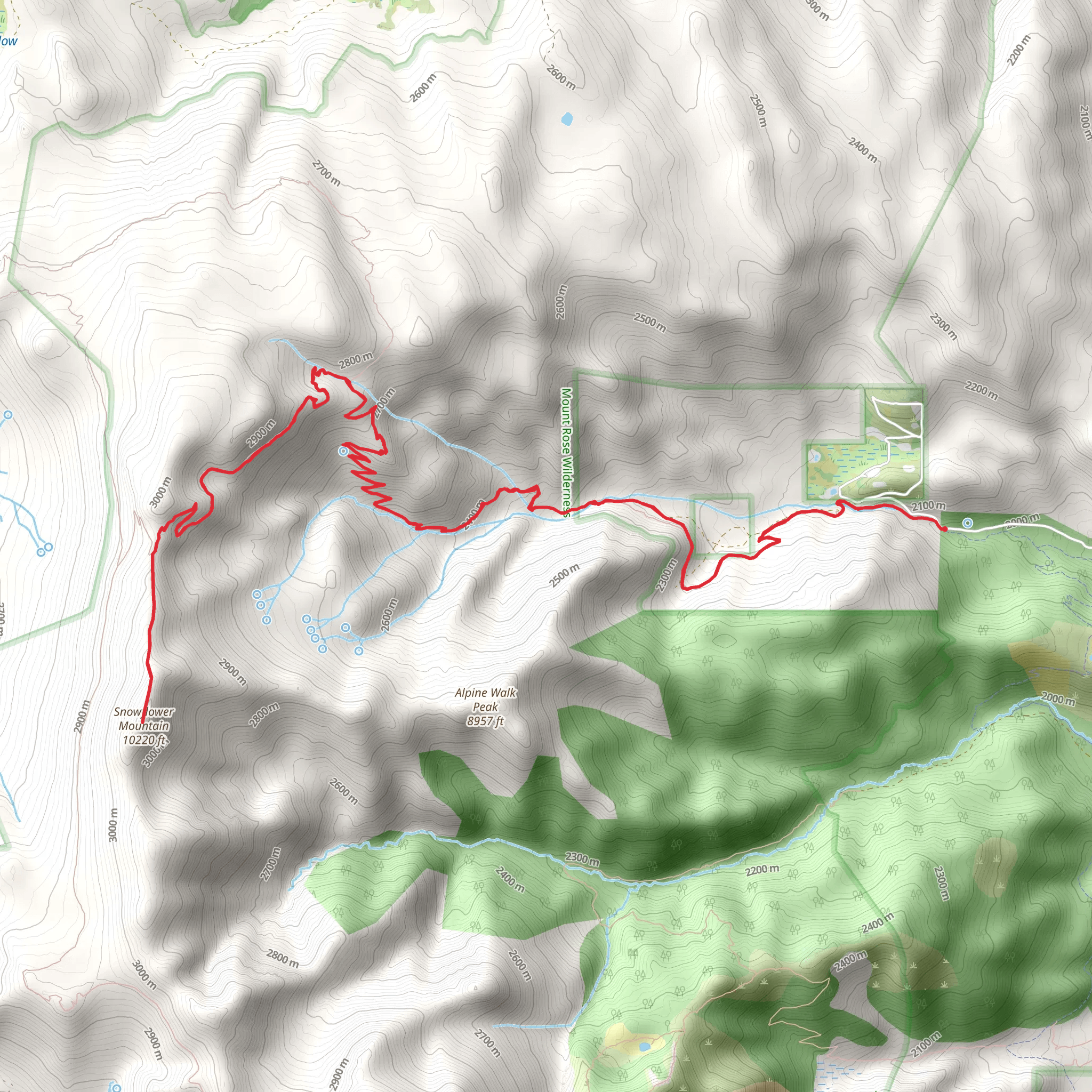 Sunflower Mountain via Thomas Creek mobile static map