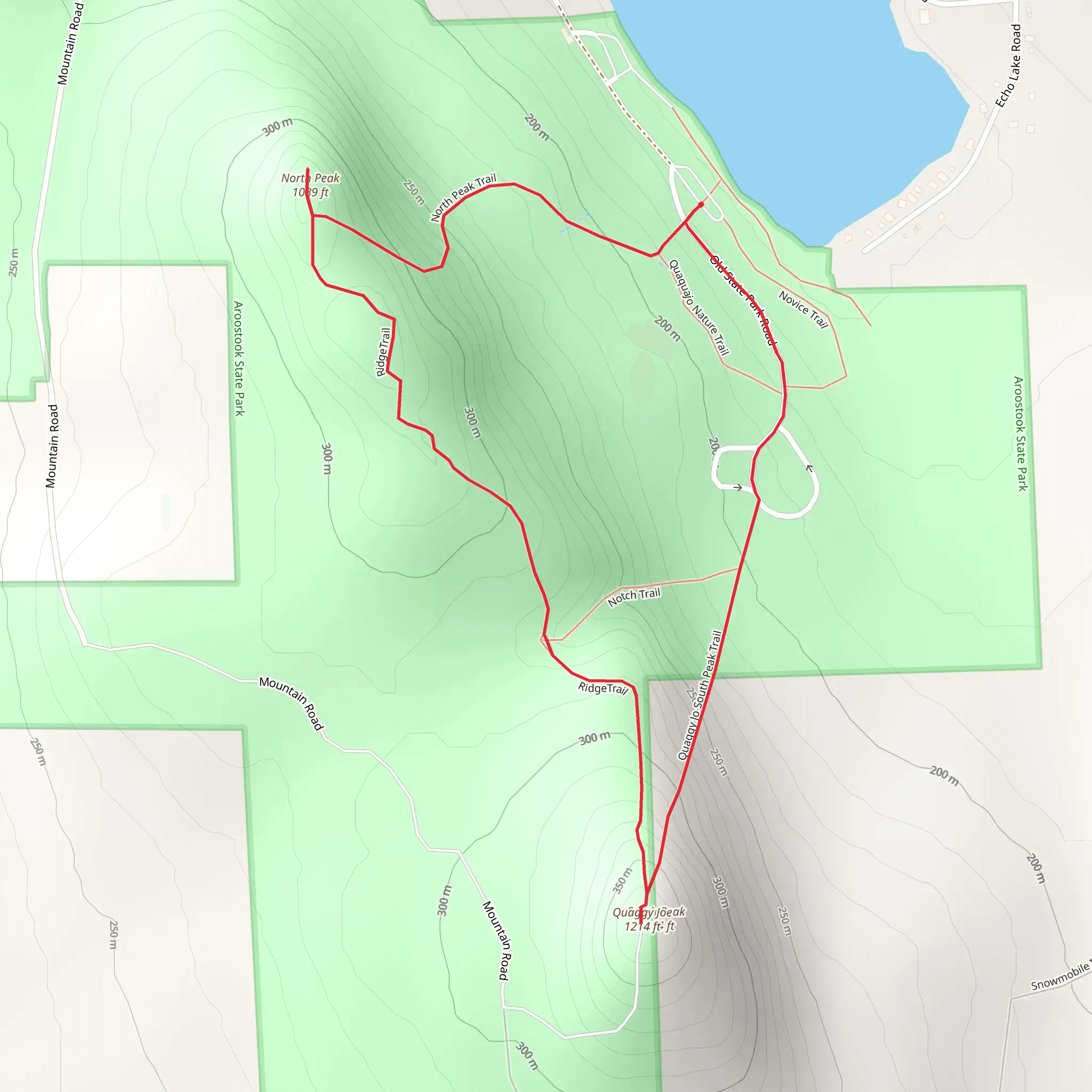 North Peak and Quaggy Jo South Peak Loop Trail mobile static map