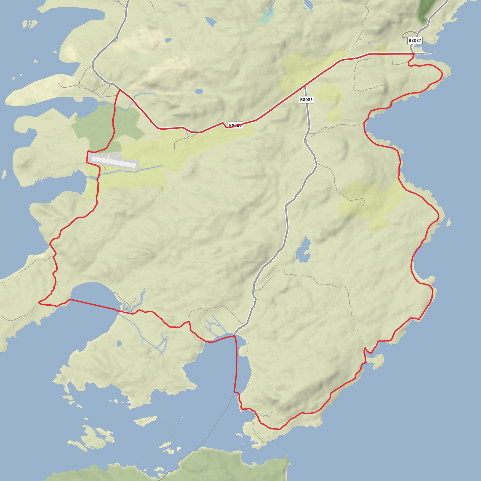 Loch Staosnaig, Rubha Dubh, Port na Arbhair and Plaide Mhor Loop mobile static map