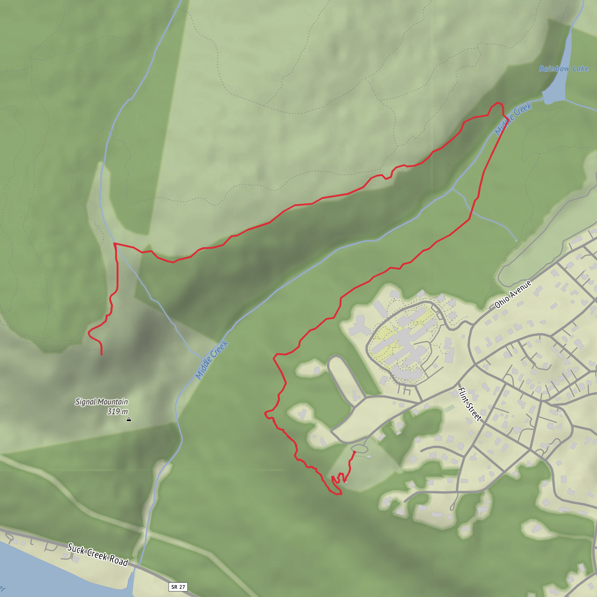 Rainbow Falls, Signal Point and Edwards Point via Cumberland Trail mobile static map