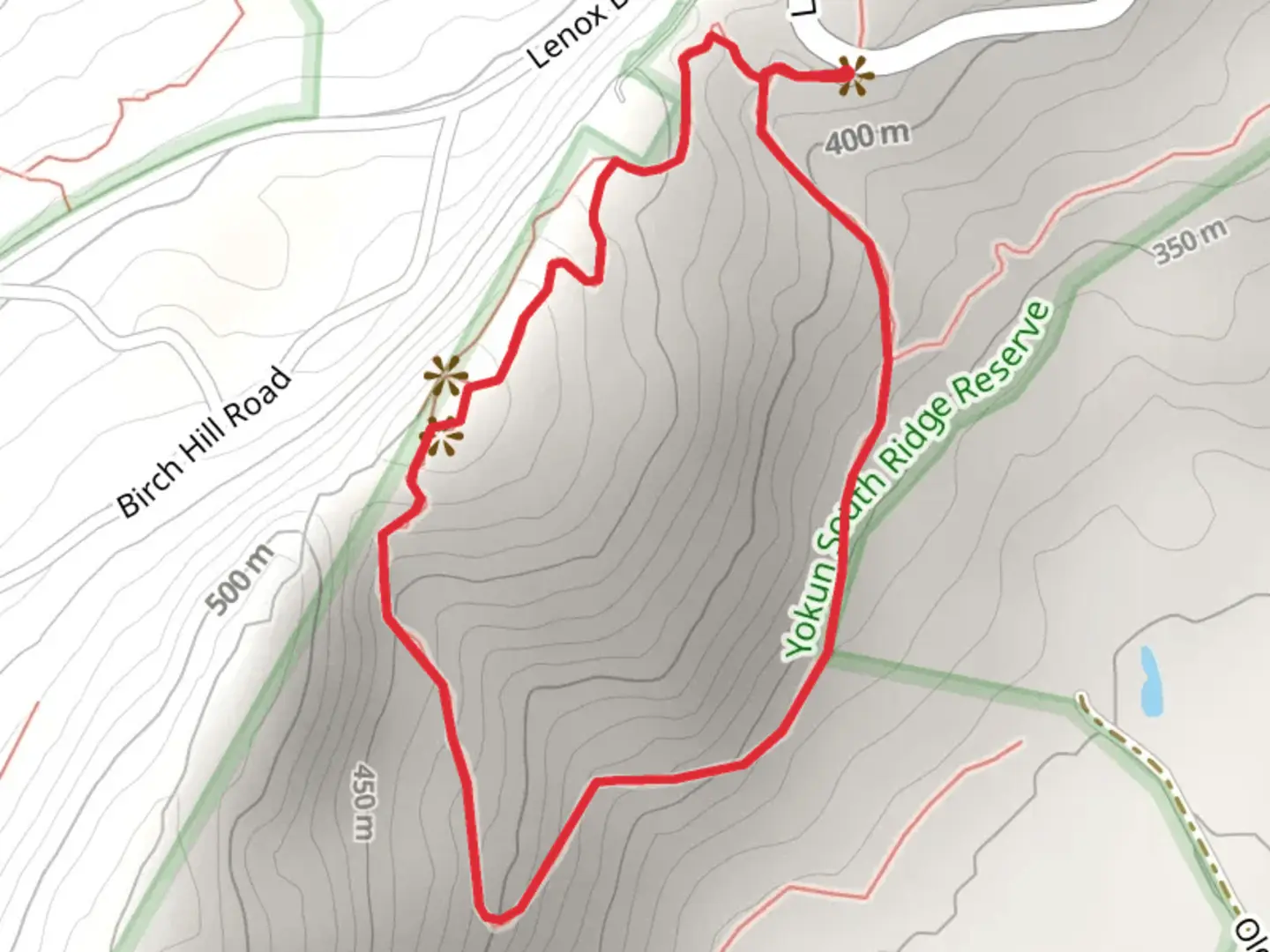 An image depicting the trail Charcoal Trail Loop and its surrounding area.