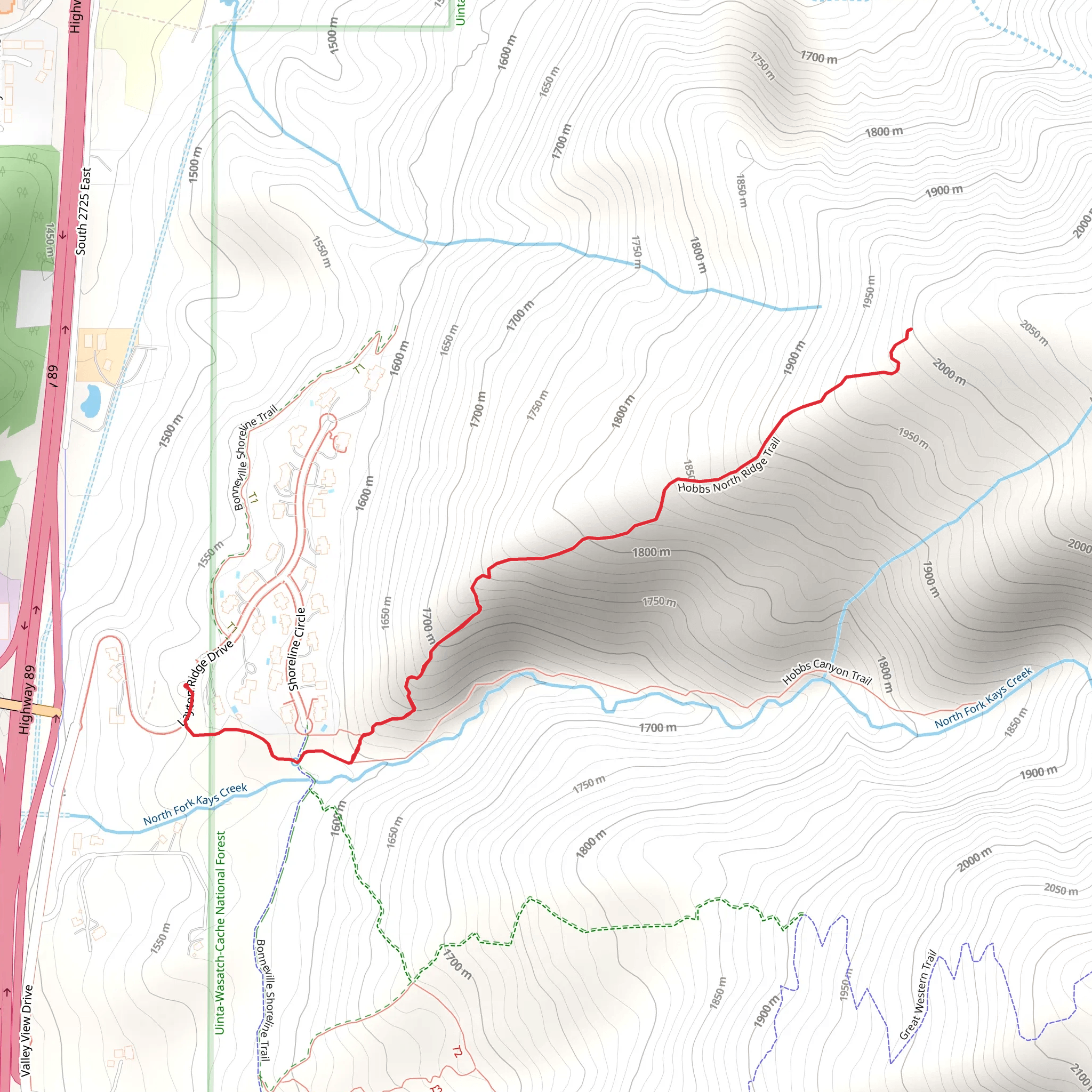 Hobbs North Ridge Trail mobile static map