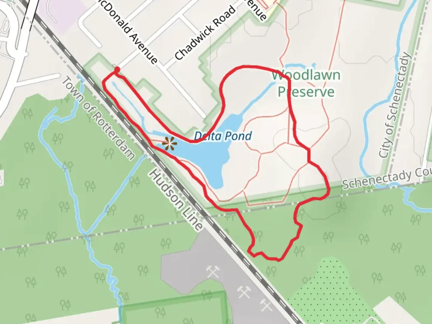 An image depicting the trail Delta Pond Loop Trail and its surrounding area.