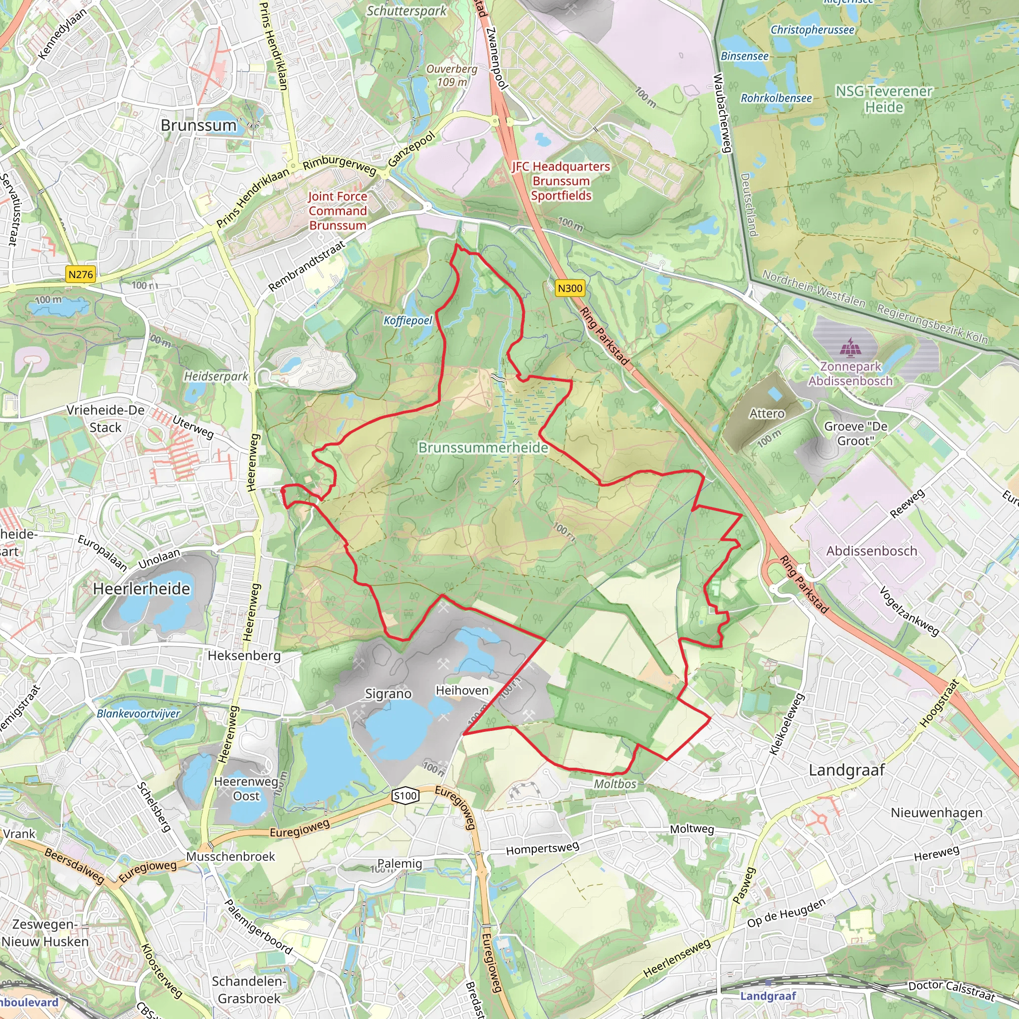 Brunssummerheide, Landgraaf and Groeve Sigrano Loop mobile static map